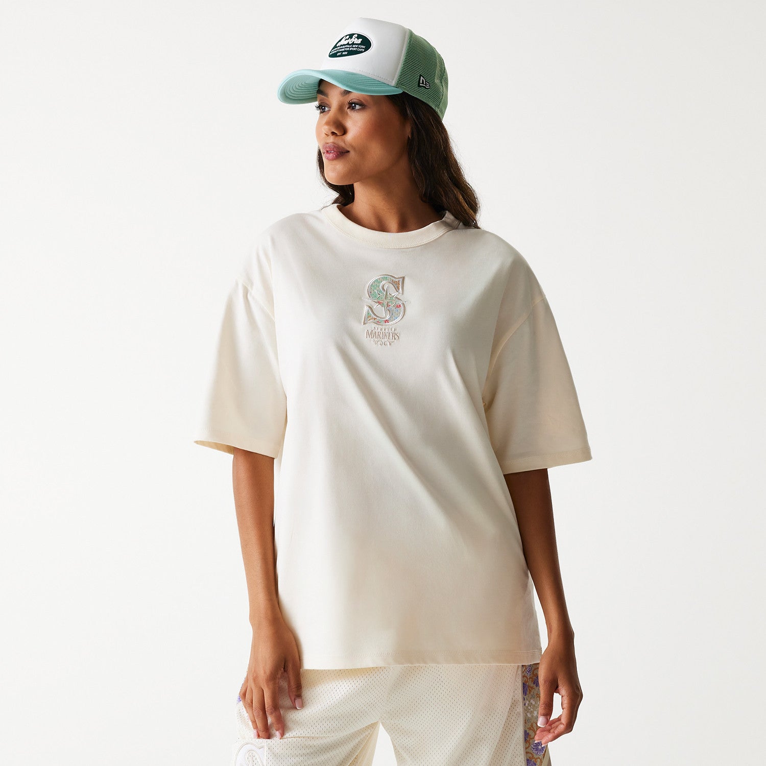 New Era - MLB Infill Oversized Tee - Seattle Mariners - Off White - Headz Up 