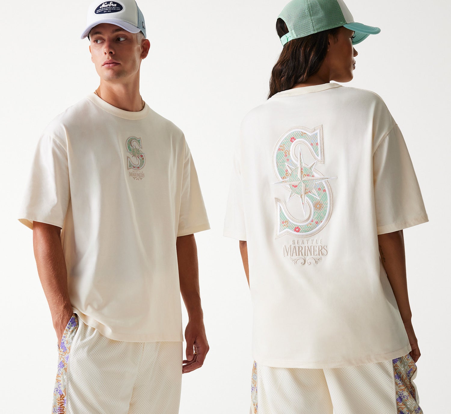 New Era - MLB Infill Oversized Tee - Seattle Mariners - Off White - Headz Up 