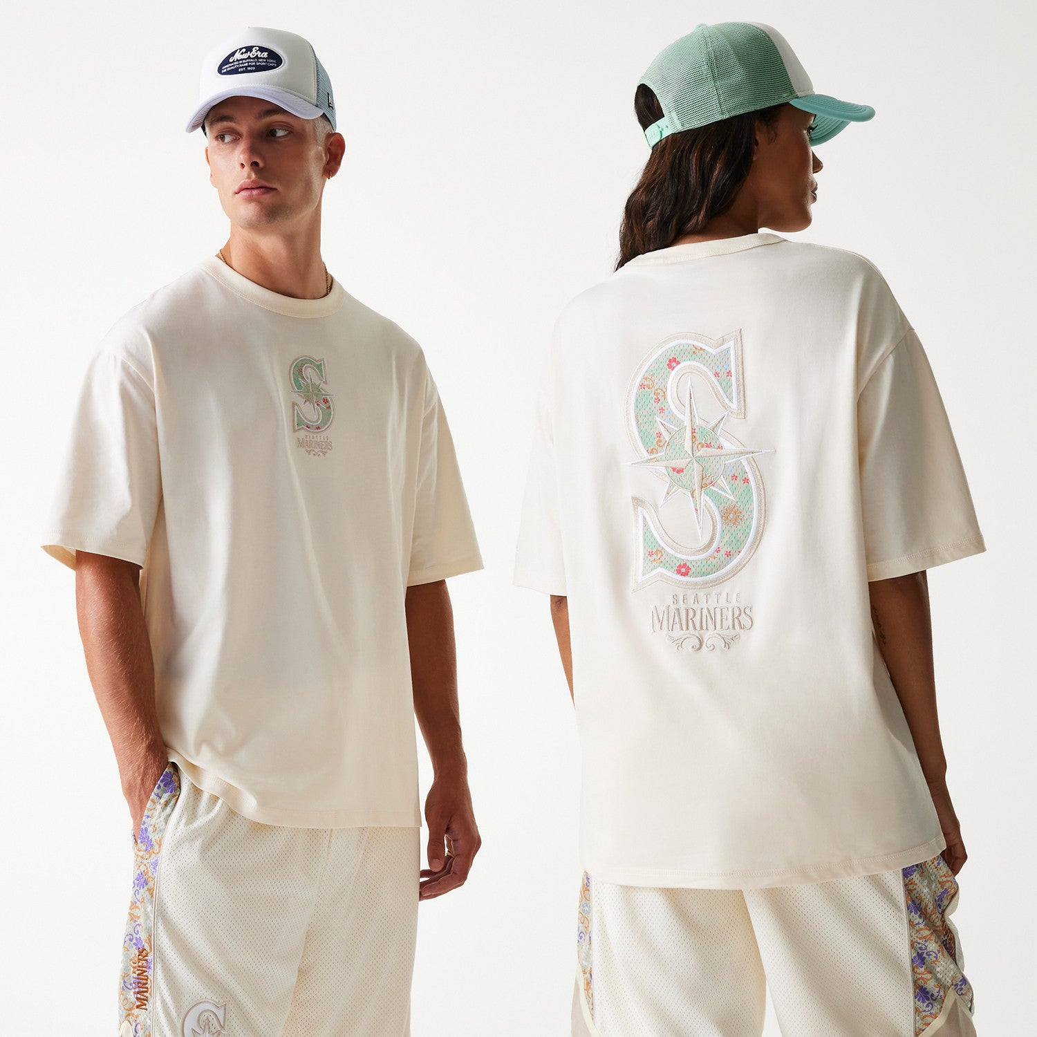 New Era - MLB Infill Oversized Tee - Seattle Mariners - Off White - Headz Up 