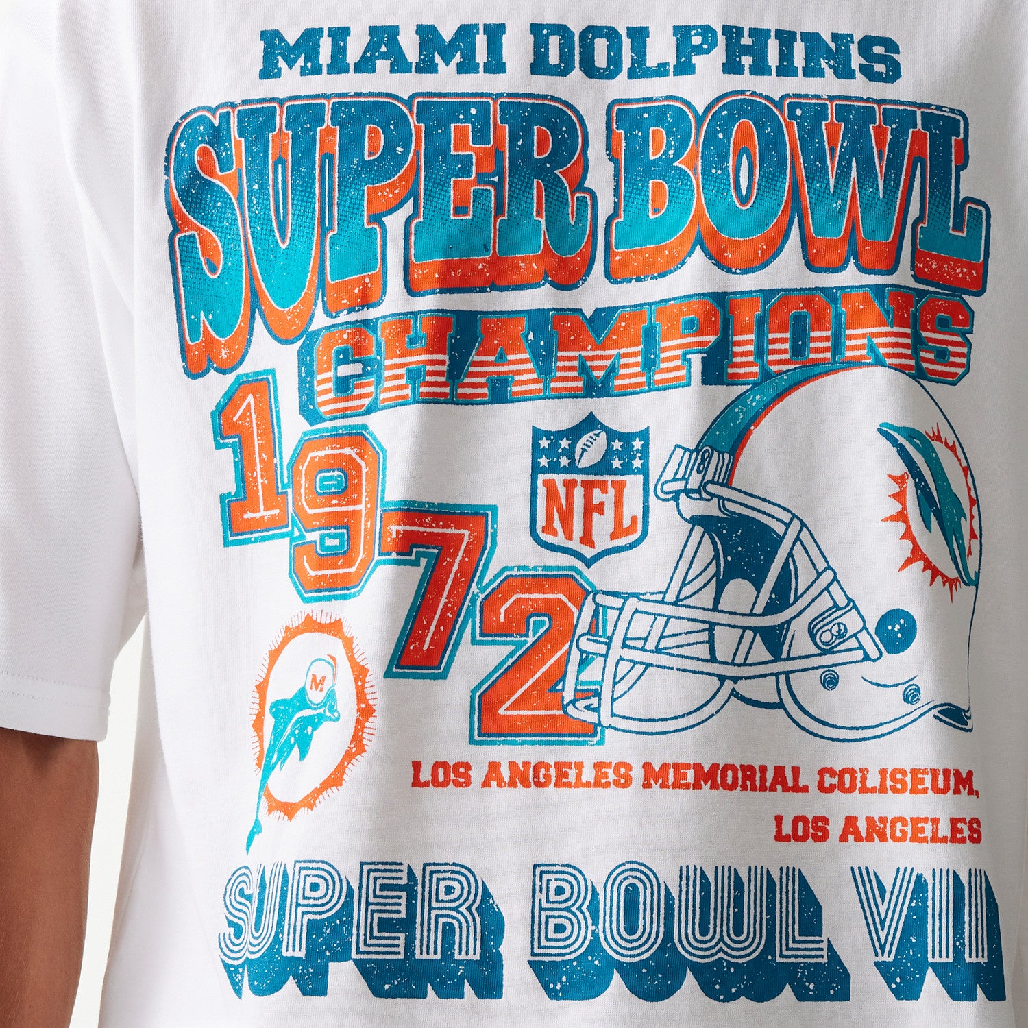 New Era - NFL SUPER BOWL - Oversize Tee - Miami Dolphins - White - Headz Up 
