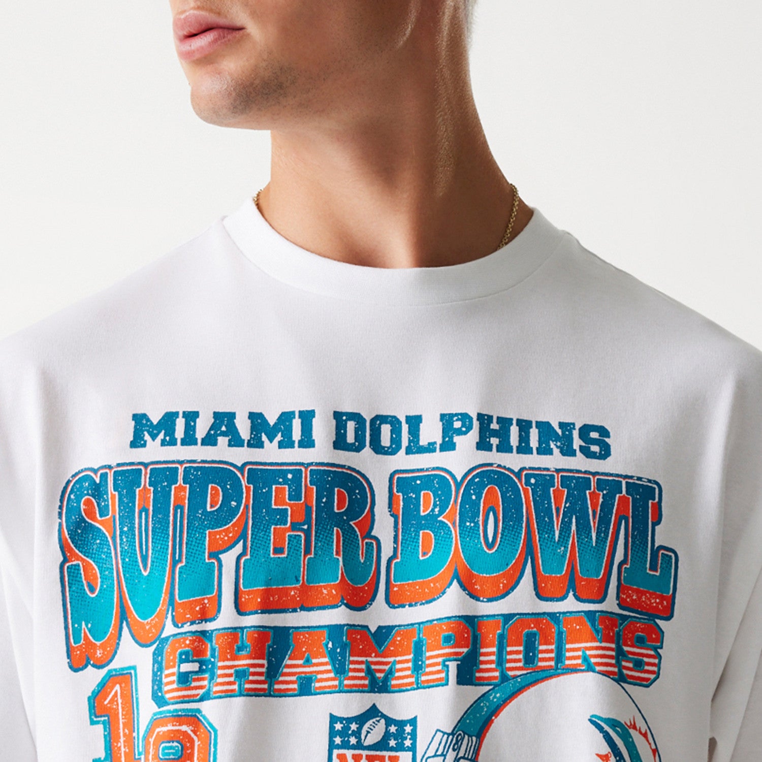 New Era - NFL SUPER BOWL - Oversize Tee - Miami Dolphins - White - Headz Up 