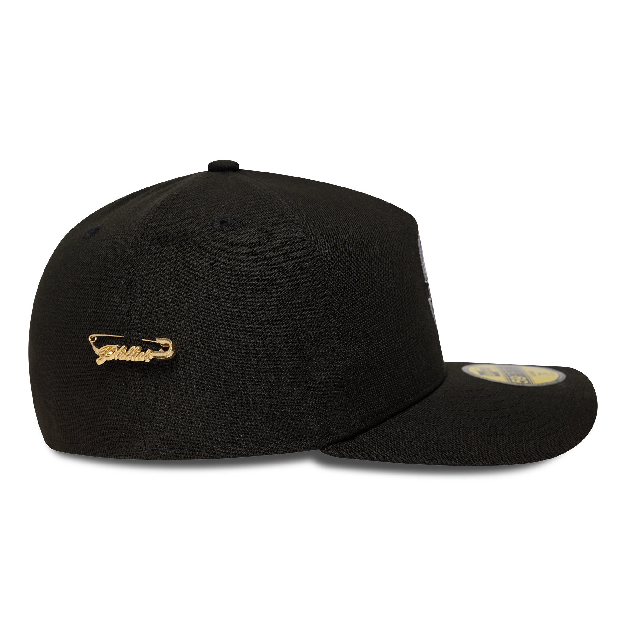 New Era - 59FIFTY Fitted A-Frame Cap - Seattle Mariners - SCRIPT SAFETY PIN - Precurved - Black - Headz Up 