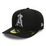 New Era - 59FIFTY Fitted A-Frame Cap - Anaheim Angels - SCRIPT SAFETY PIN - Precurved - Black - Headz Up 