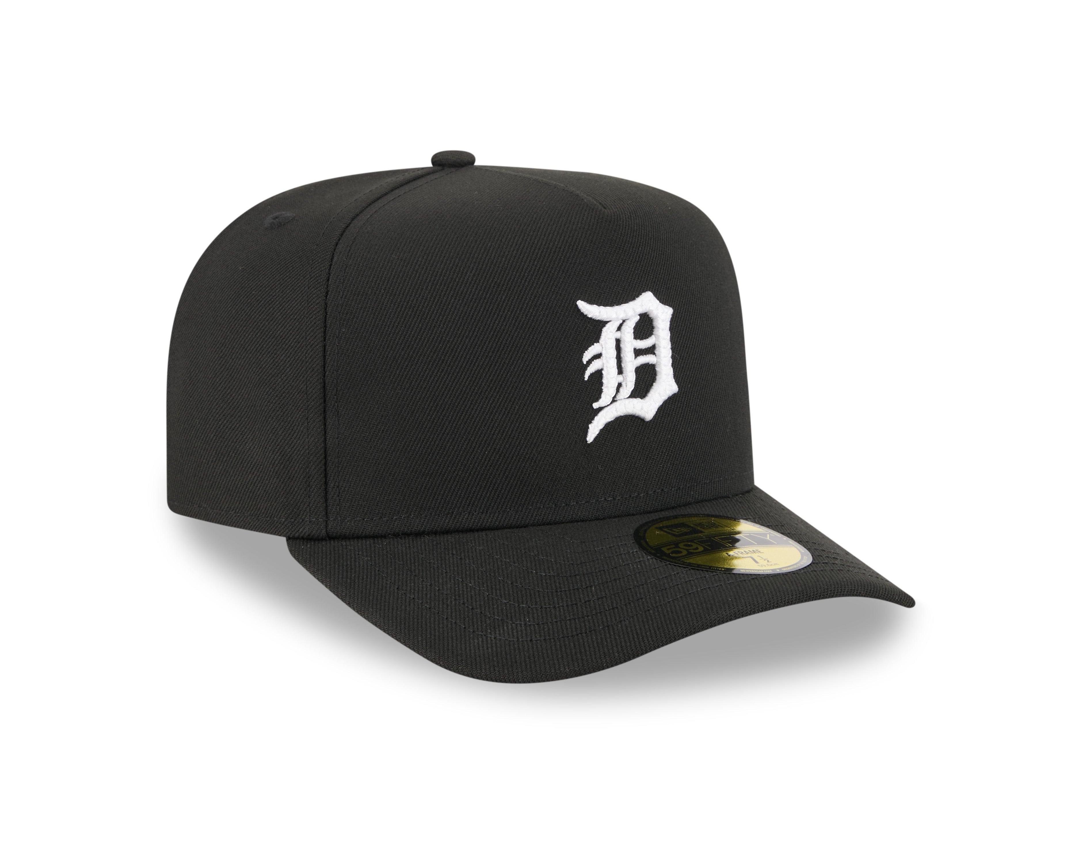 New Era - 59FIFTY Fitted A-Frame Cap - Detroit Tigers - SCRIPT SAFETY PIN - Precurved - Black - Headz Up 