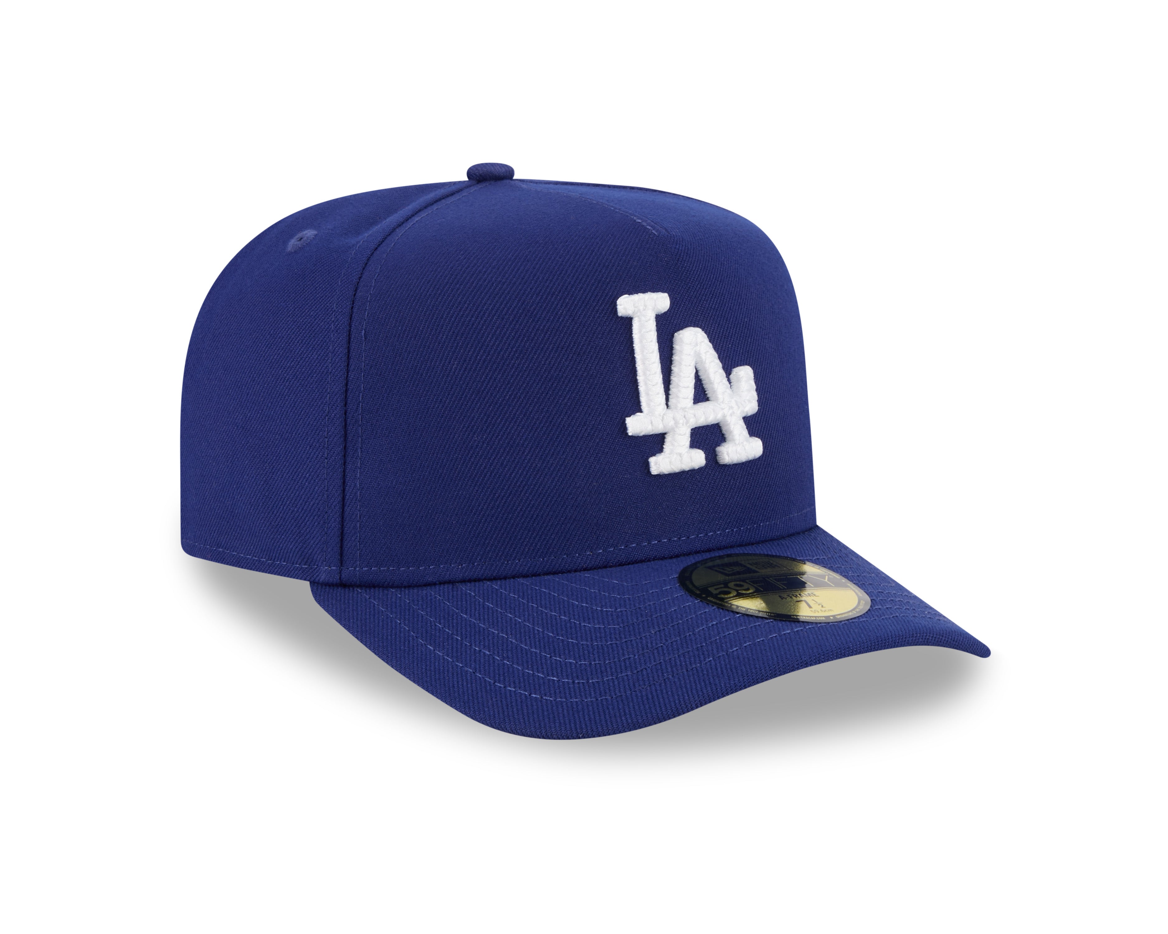 New Era - 59FIFTY Fitted A-Frame Cap - Los Angeles Dodgers - SCRIPT SAFETY PIN - Precurved - Blue - Headz Up 