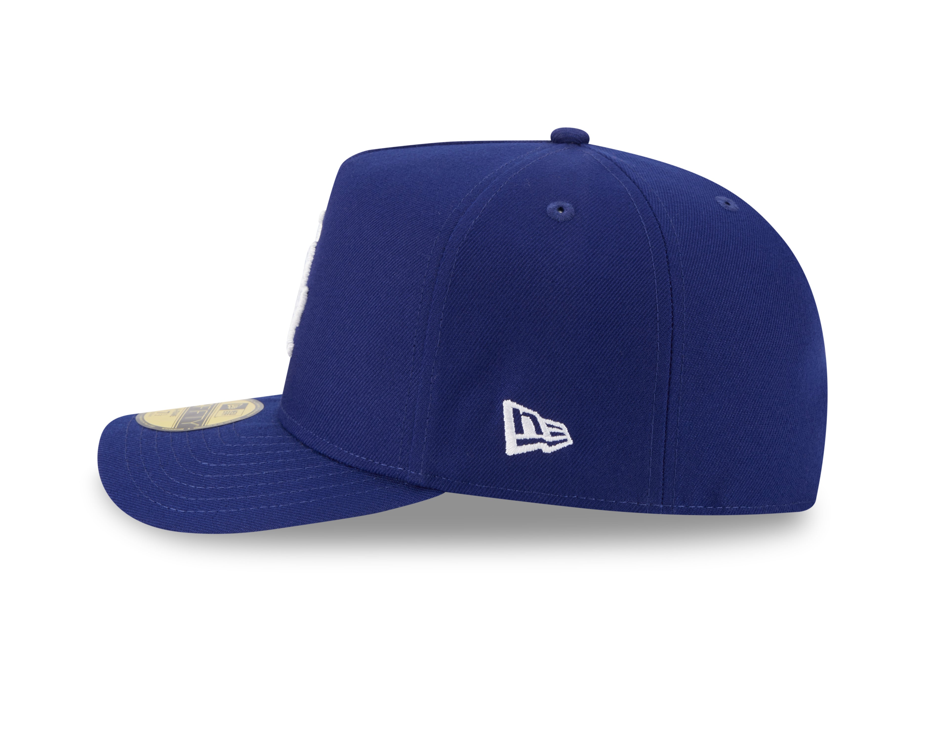 New Era - 59FIFTY Fitted A-Frame Cap - Los Angeles Dodgers - SCRIPT SAFETY PIN - Precurved - Blue - Headz Up 