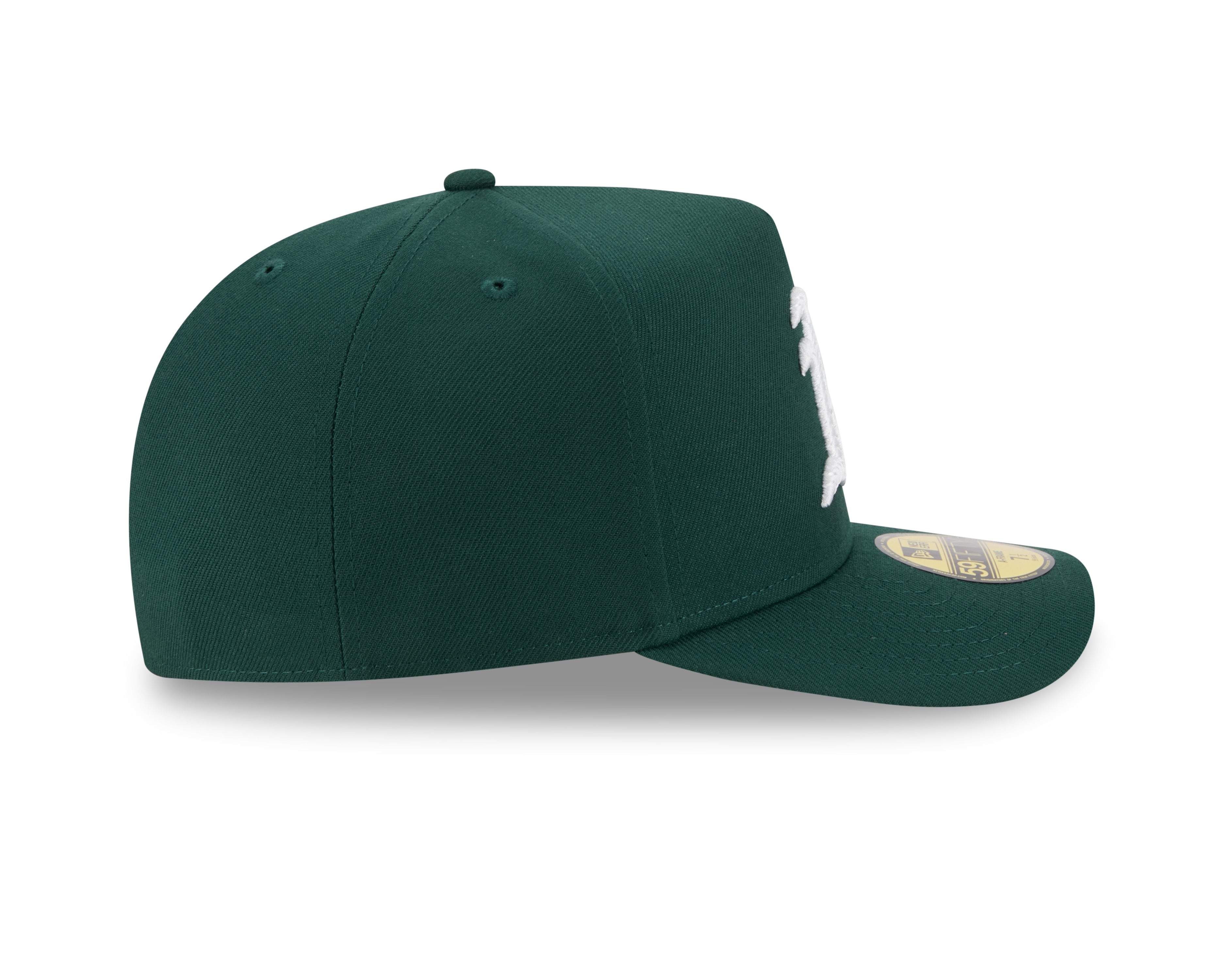 New Era - 59FIFTY Fitted A-Frame Cap - Oakland Athletics - SCRIPT SAFETY PIN - Precurved - Green - Headz Up 