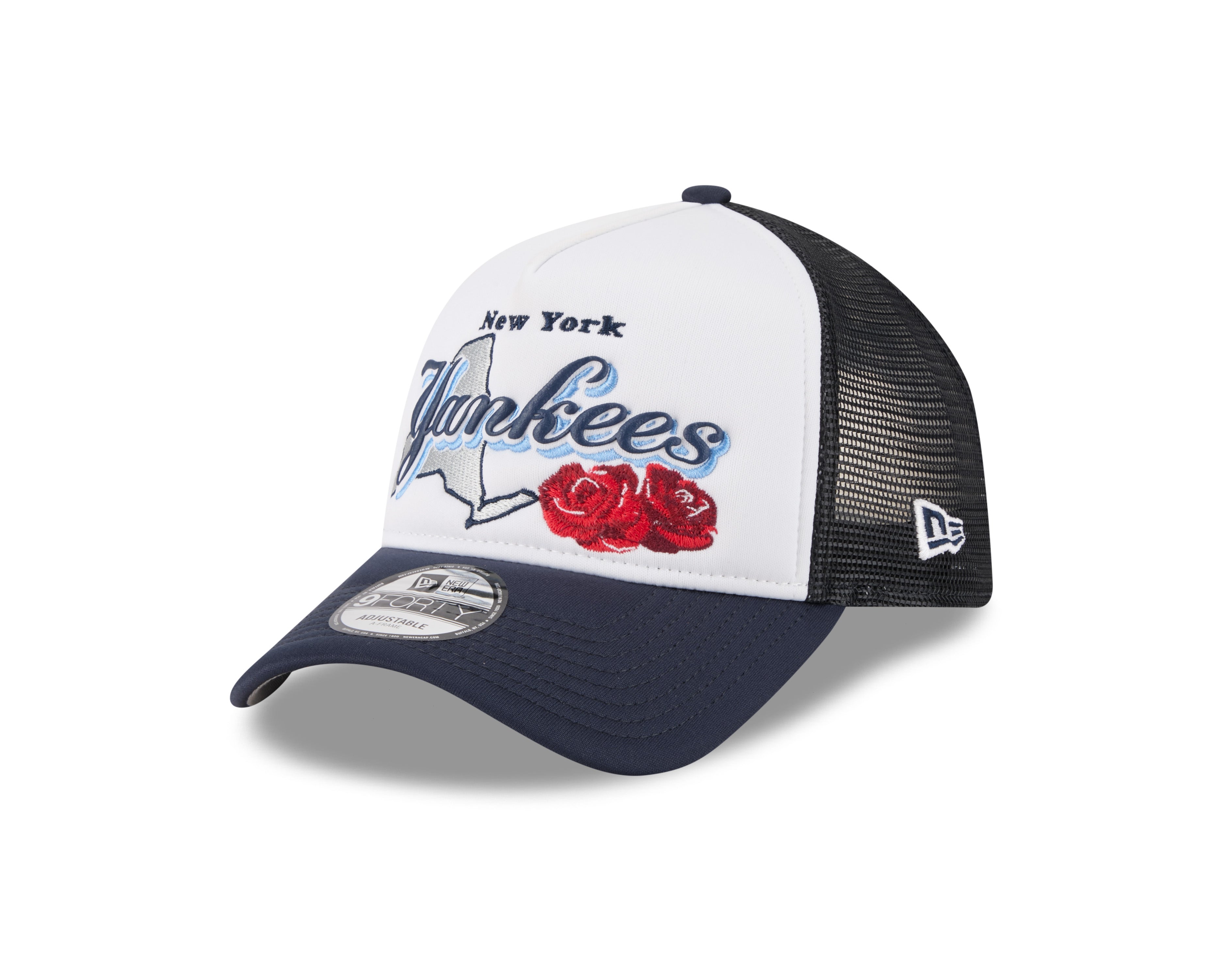 New Era - New York Yankees - STATE FLOWER - Trucker Cap - White/Navy - Headz Up 