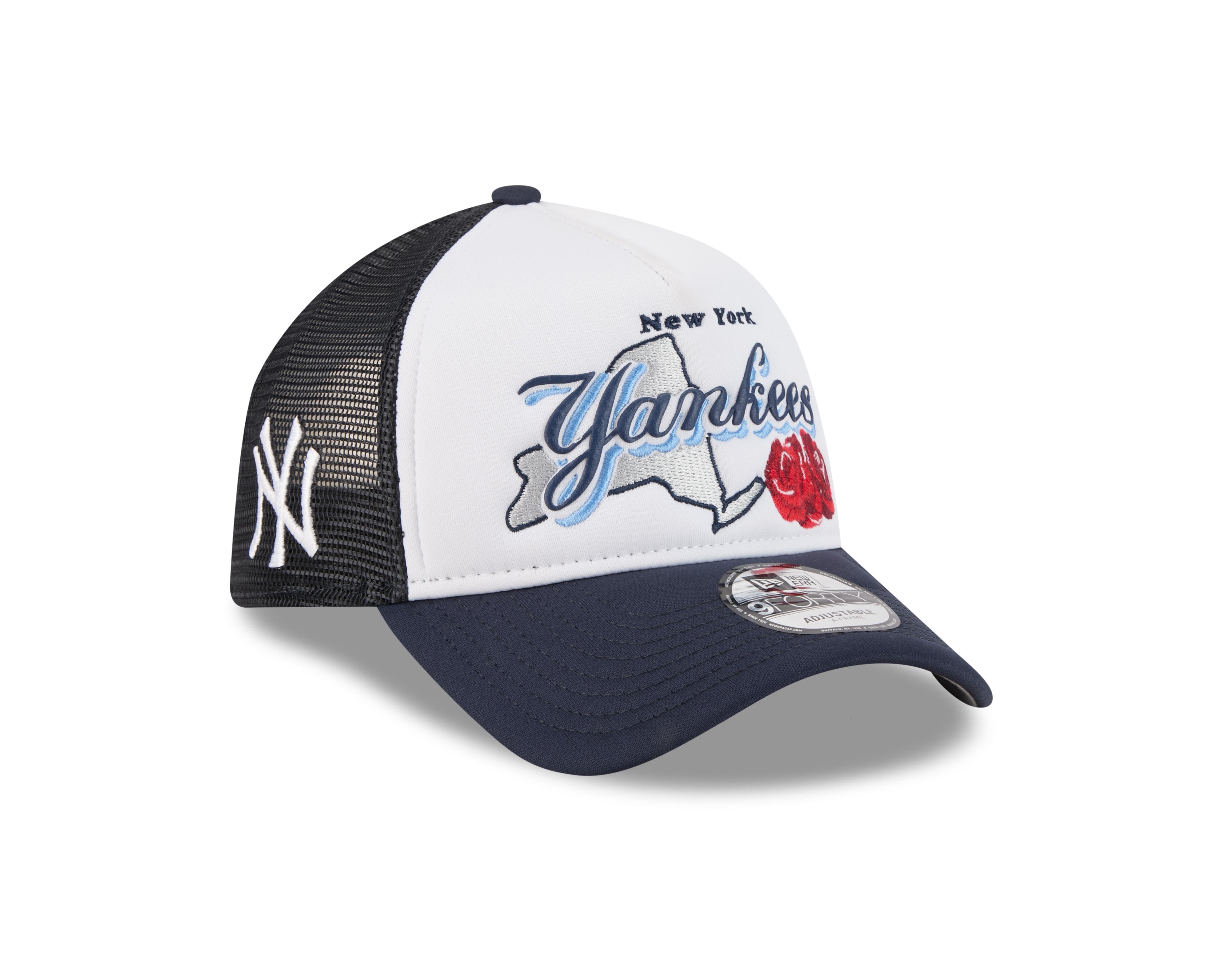 New Era - New York Yankees - STATE FLOWER - Trucker Cap - White/Navy - Headz Up 