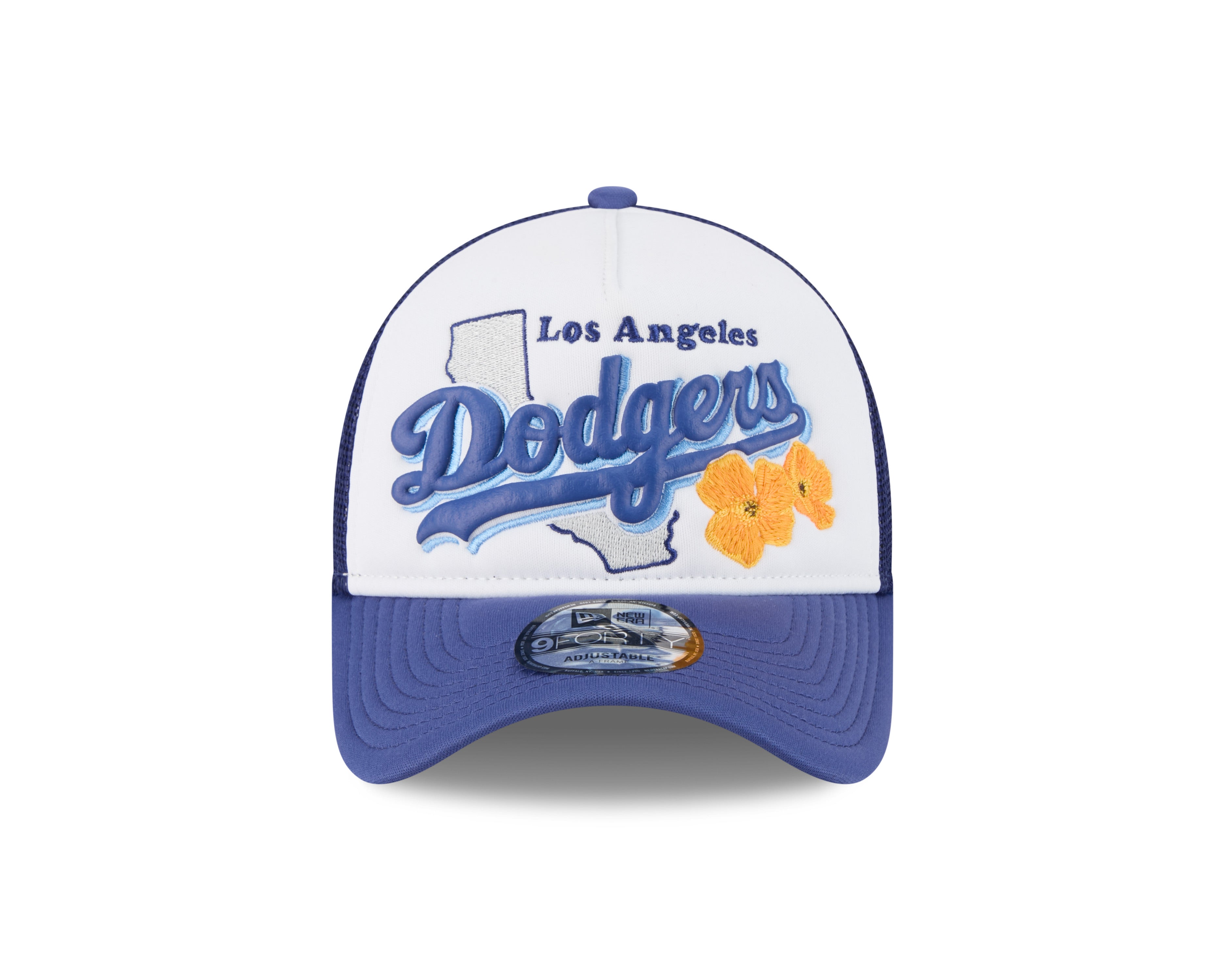 New Era - Los Angeles Dodgers - STATE FLOWER - Trucker Cap - White/Blue - Headz Up 
