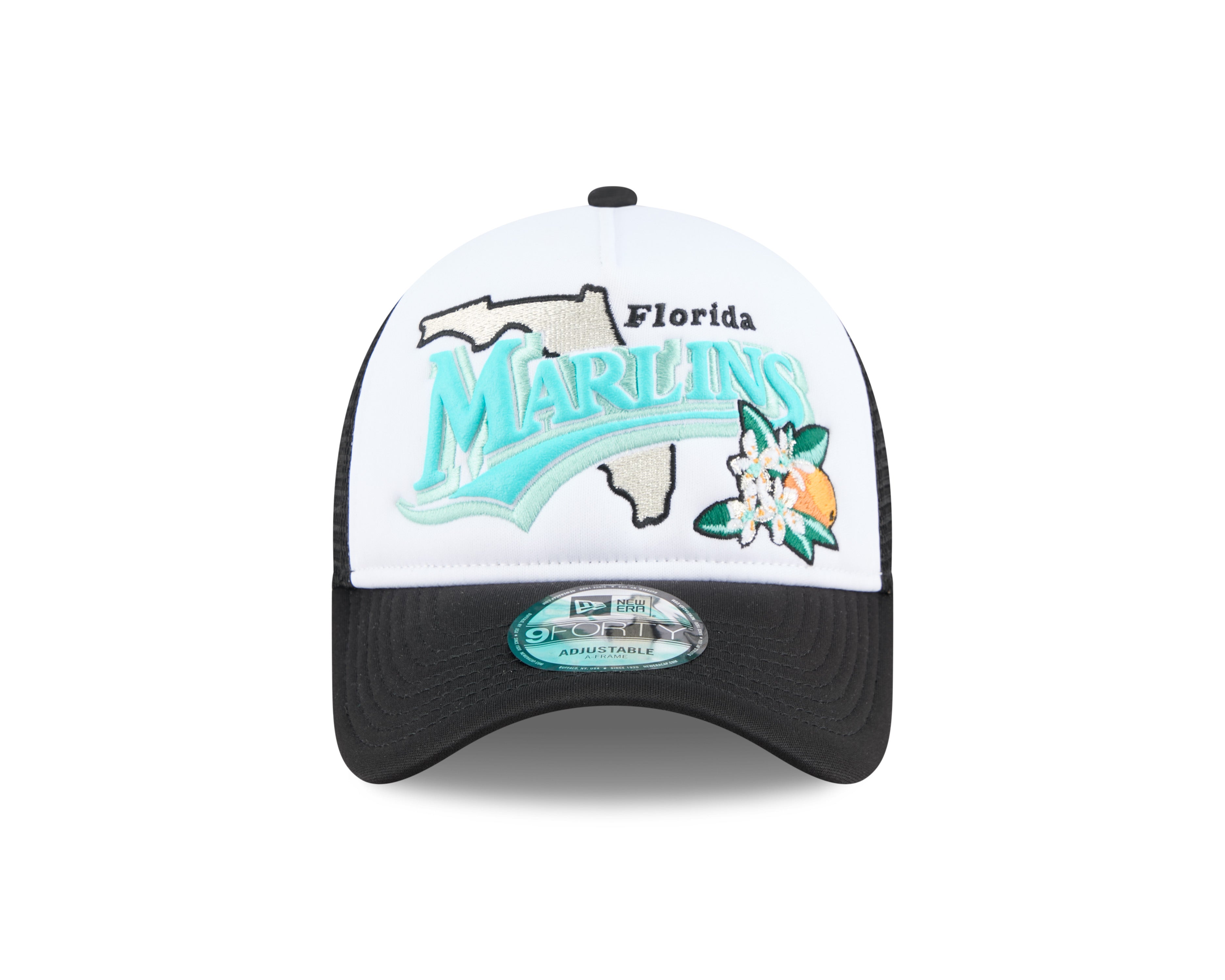 New Era - Florida Marlins - STATE FLOWER - Trucker Cap - White/Black - Headz Up 