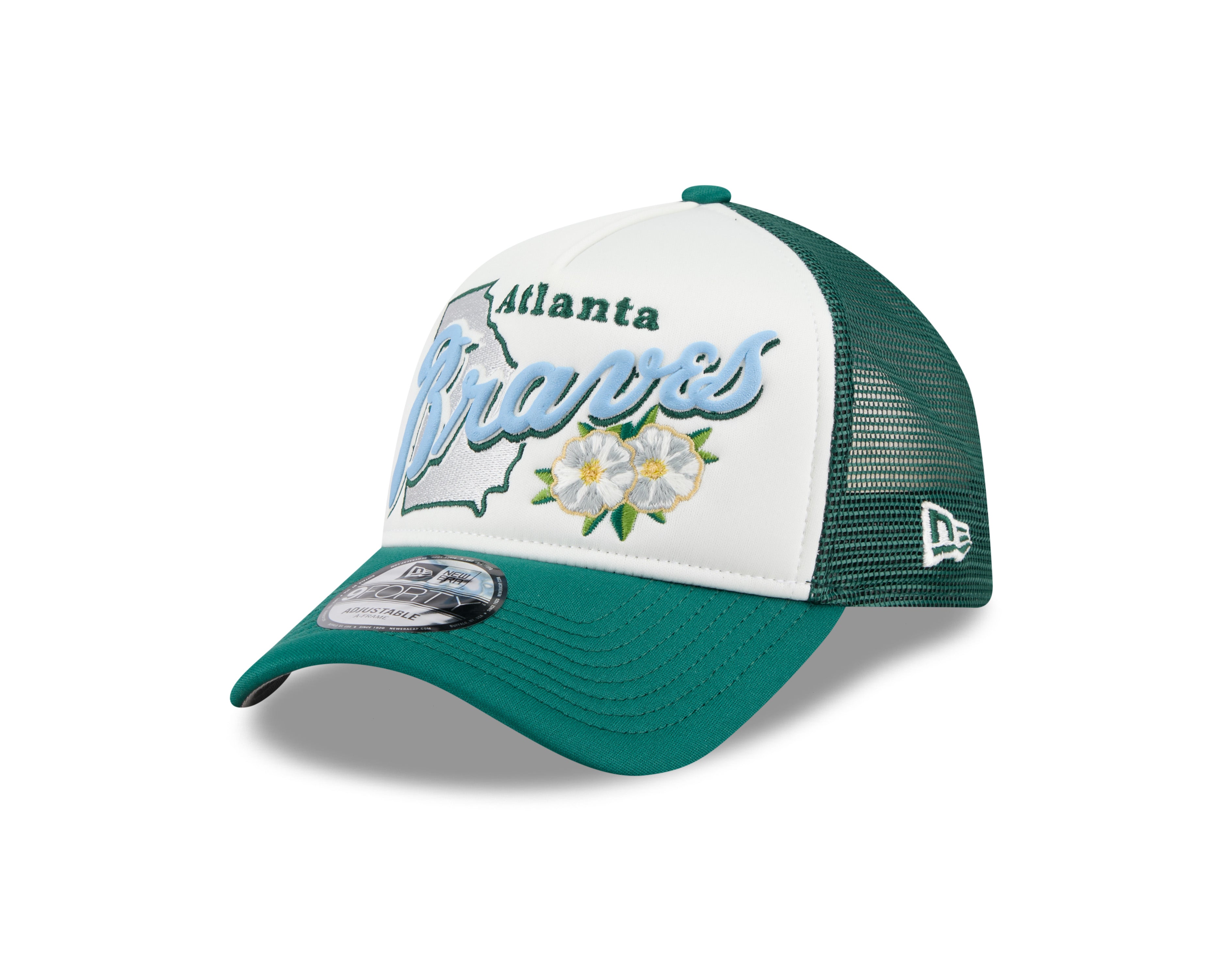 New Era - Atlanta Braves - STATE FLOWER - Trucker Cap - White/Green - Headz Up 