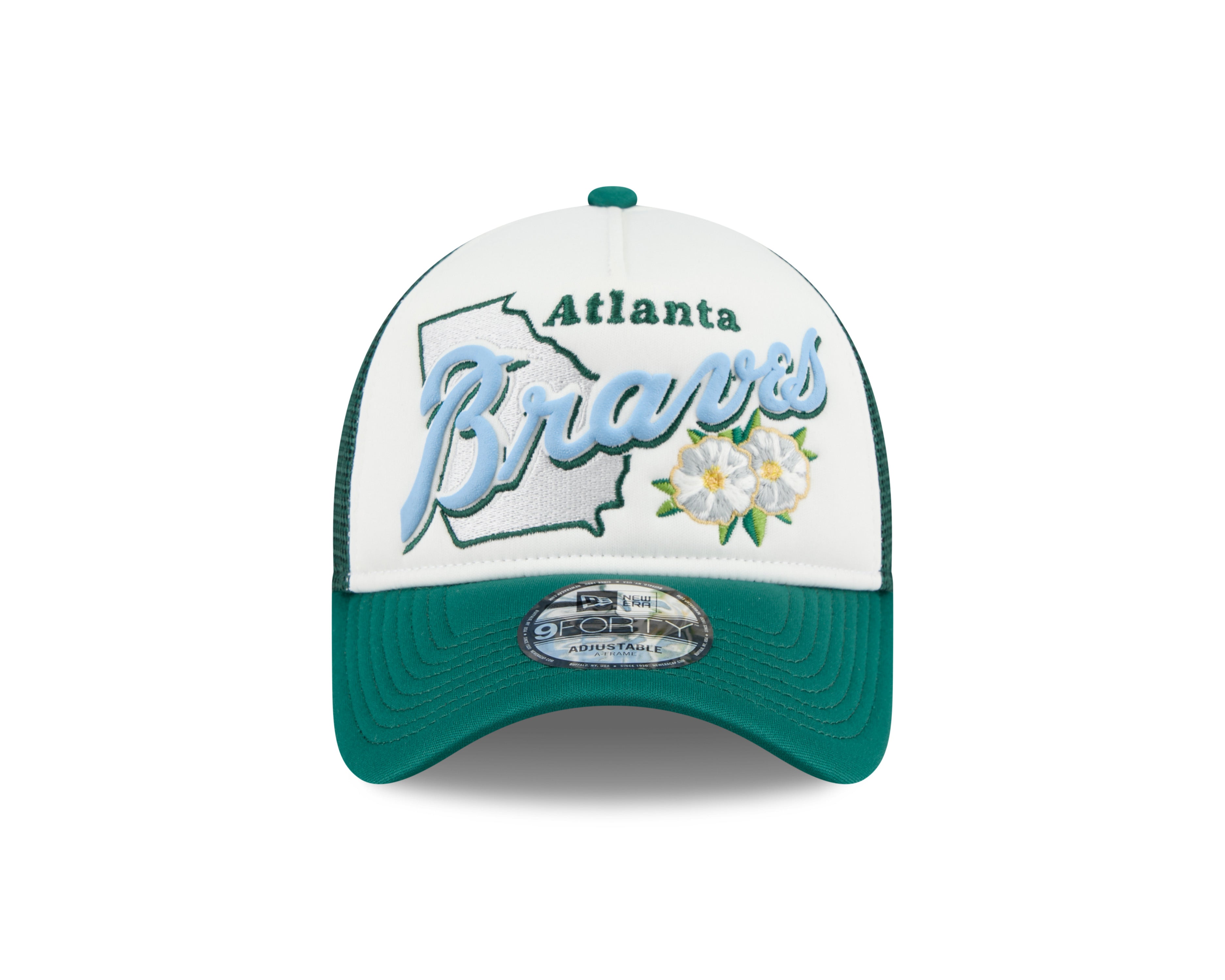New Era - Atlanta Braves - STATE FLOWER - Trucker Cap - White/Green - Headz Up 