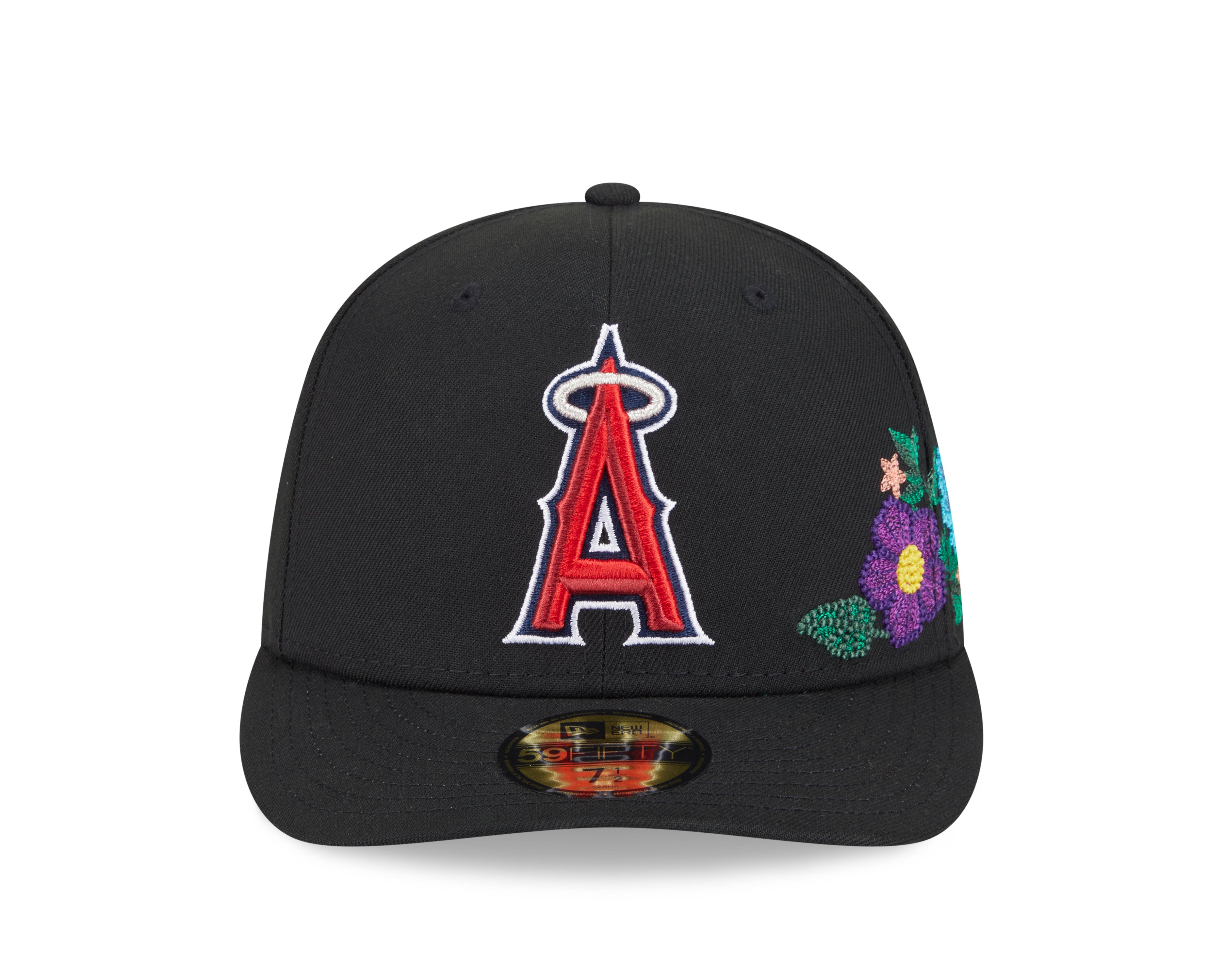 New Era - 59FIFTY Fitted Cap - Anaheim Angels - TONAL FLORAL - Black - Headz Up 