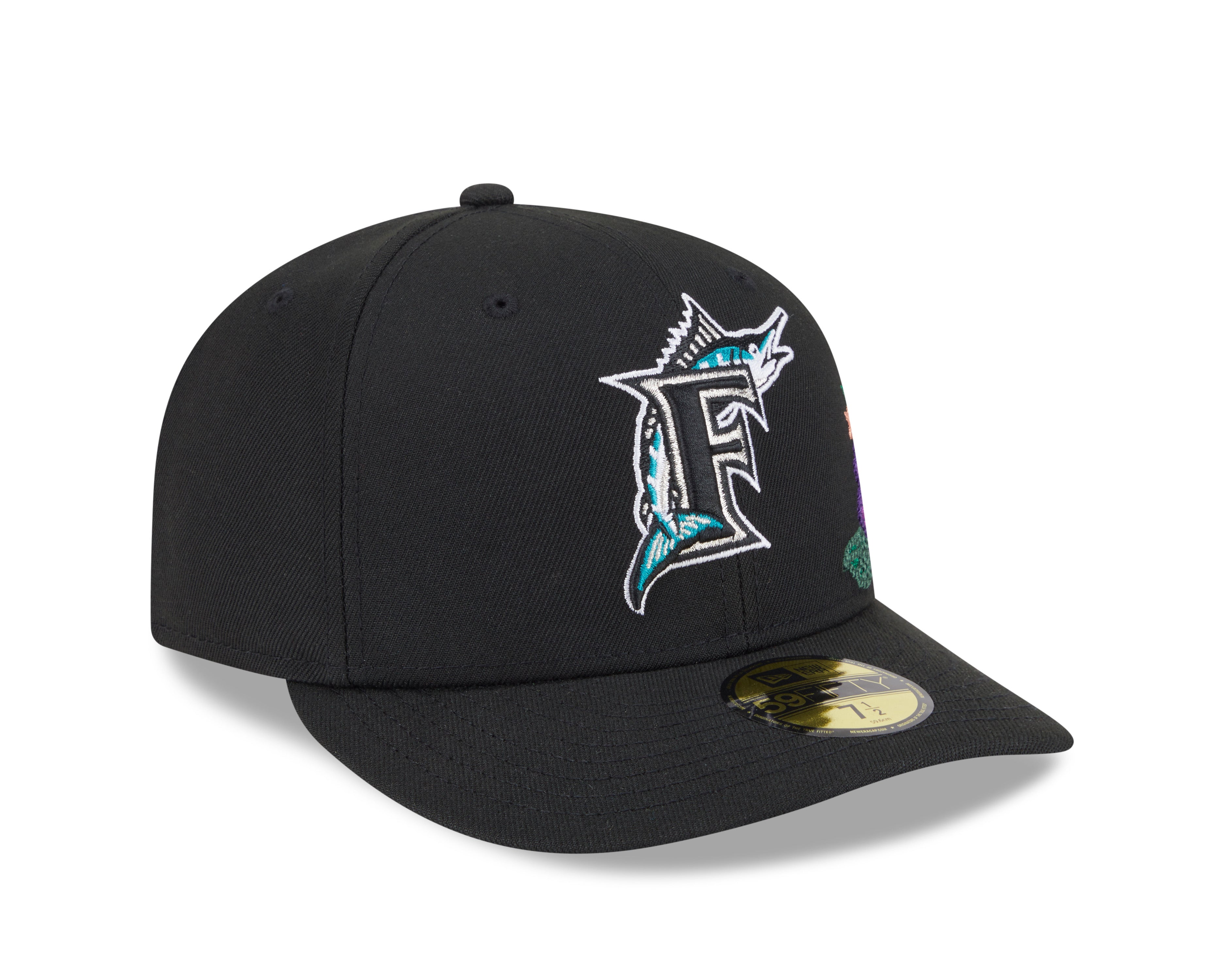 New Era - 59FIFTY Fitted Cap - Florida Marlins - TONAL FLORAL - Black - Headz Up 