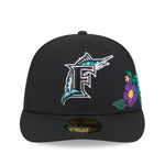 New Era - 59FIFTY Fitted Cap - Florida Marlins - TONAL FLORAL - Black - Headz Up 