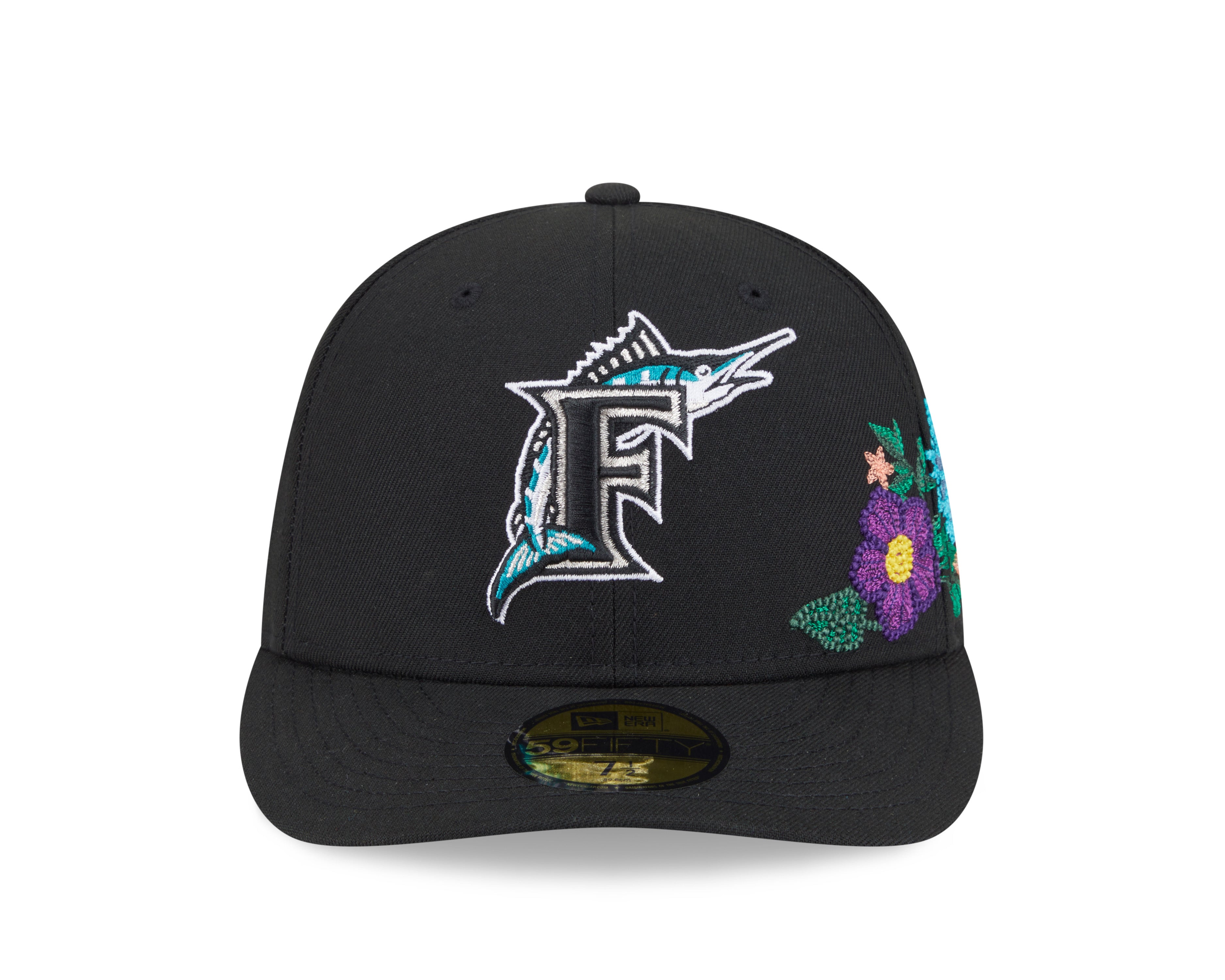 New Era - 59FIFTY Fitted Cap - Florida Marlins - TONAL FLORAL - Black - Headz Up 