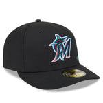 New Era - 59FIFTY Fitted Cap - Miami Marlins - TONAL FLORAL - Black - Headz Up 