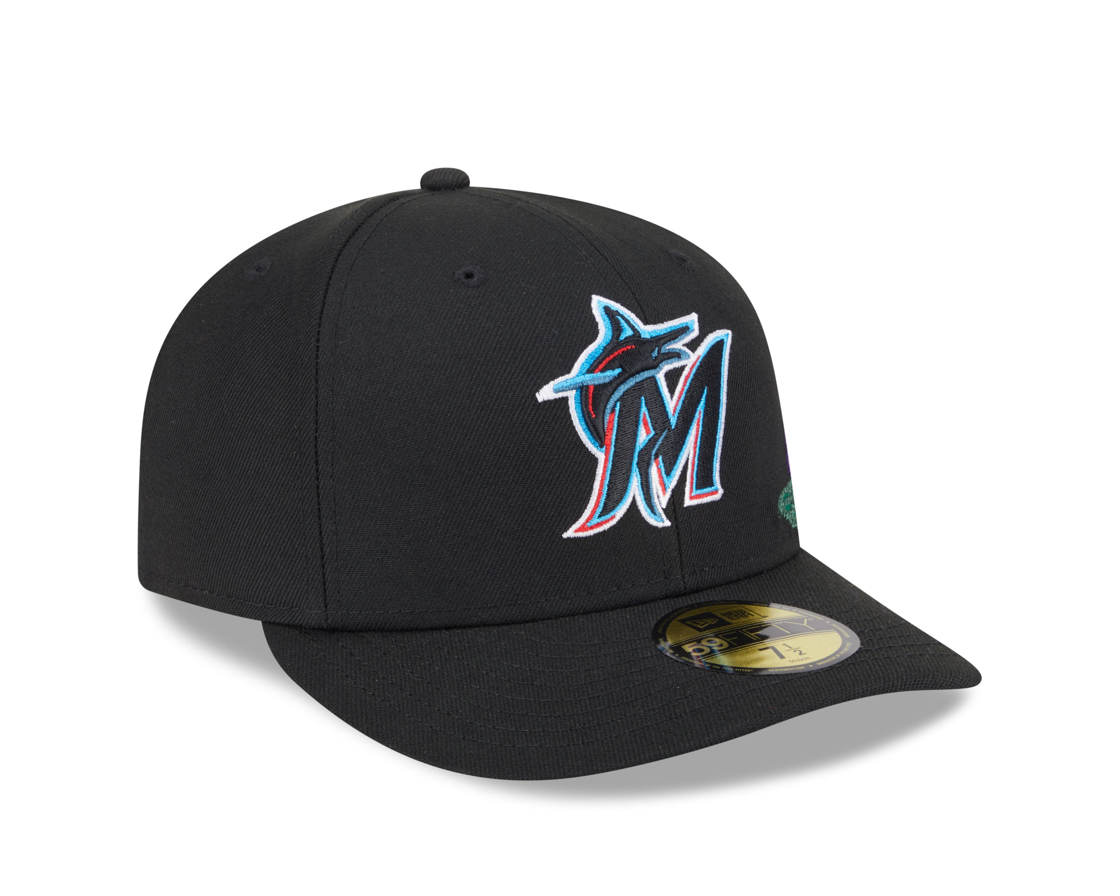 New Era - 59FIFTY Fitted Cap - Miami Marlins - TONAL FLORAL - Black - Headz Up 