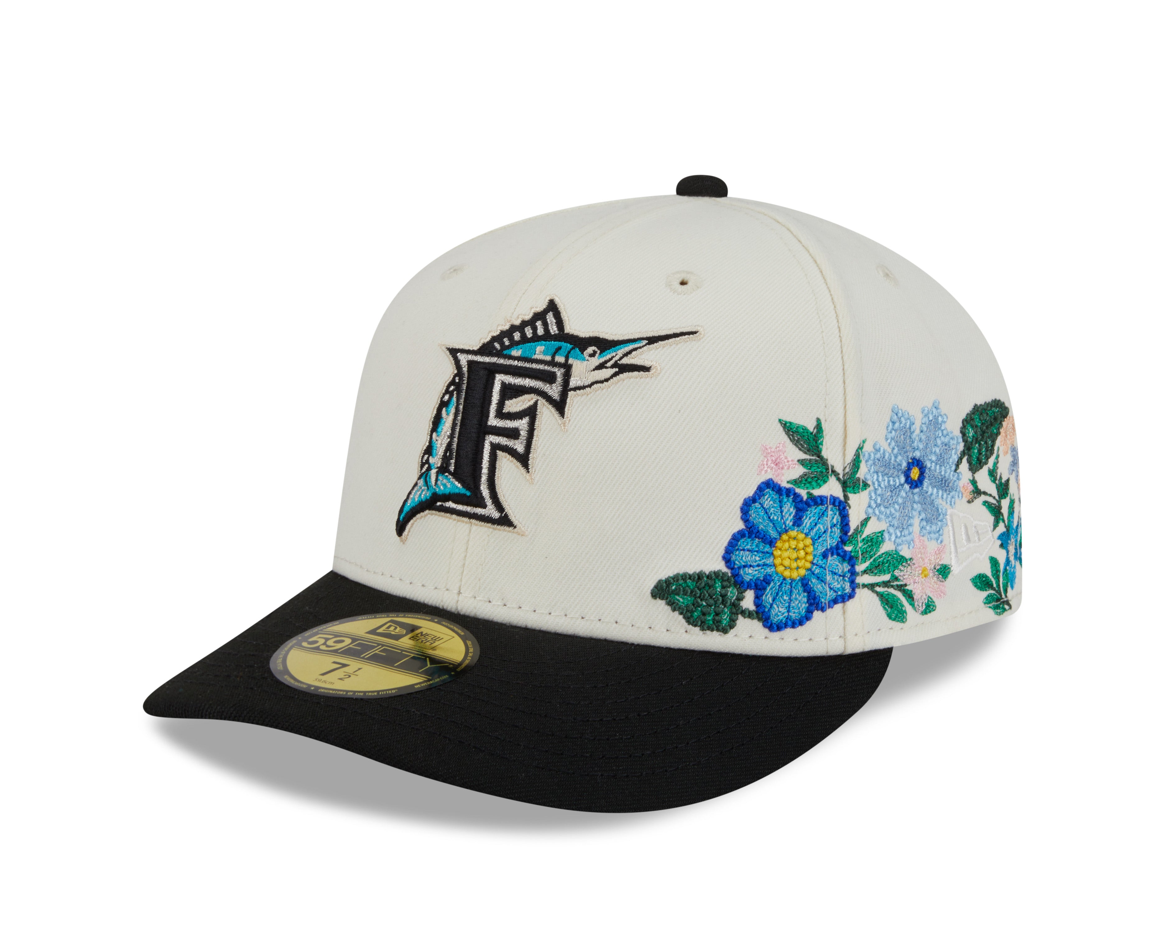 New Era - 59FIFTY Fitted Cap - Florida Marlins - TONAL FLORAL - Chrome - Headz Up 