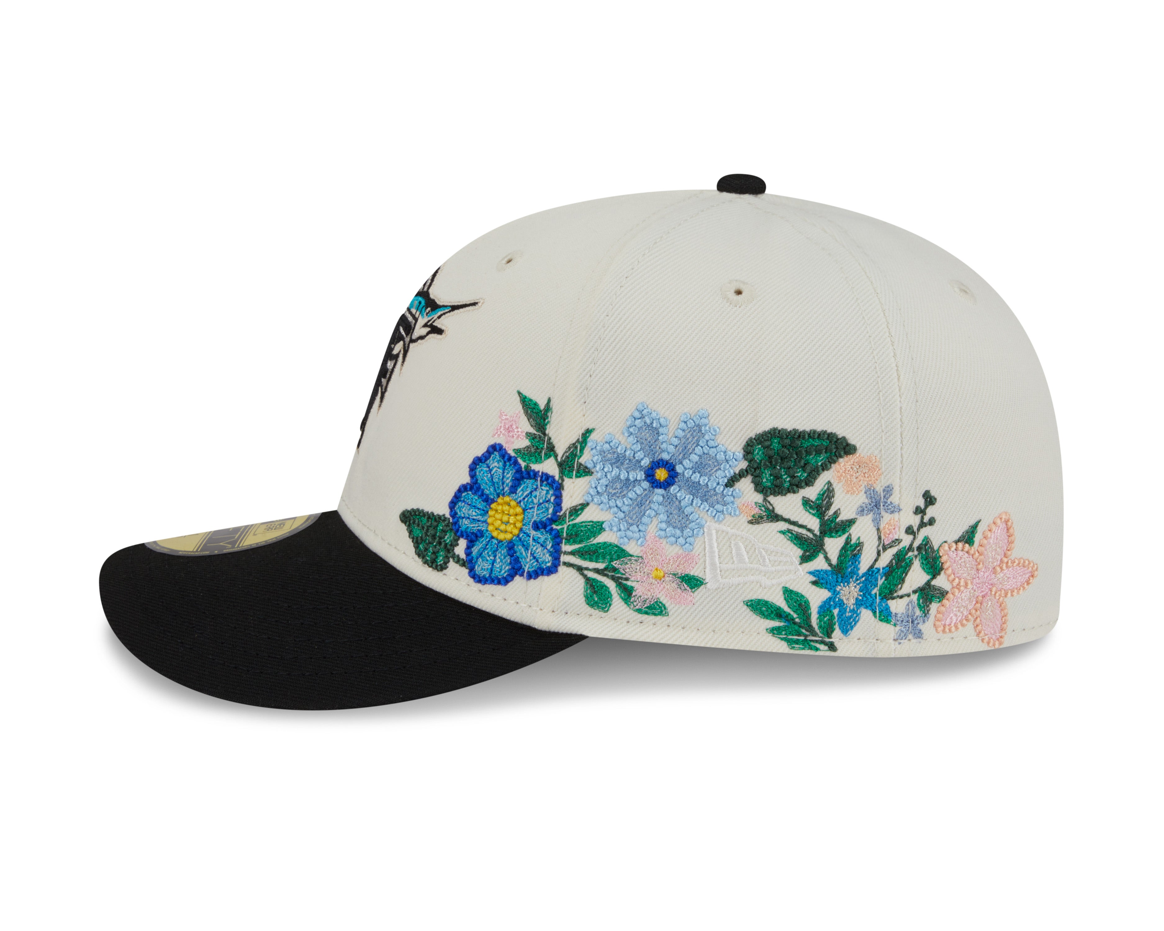 New Era - 59FIFTY Fitted Cap - Florida Marlins - TONAL FLORAL - Chrome - Headz Up 