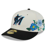New Era - 59FIFTY Fitted Cap - Miami Marlins - TONAL FLORAL - Chrome - Headz Up 