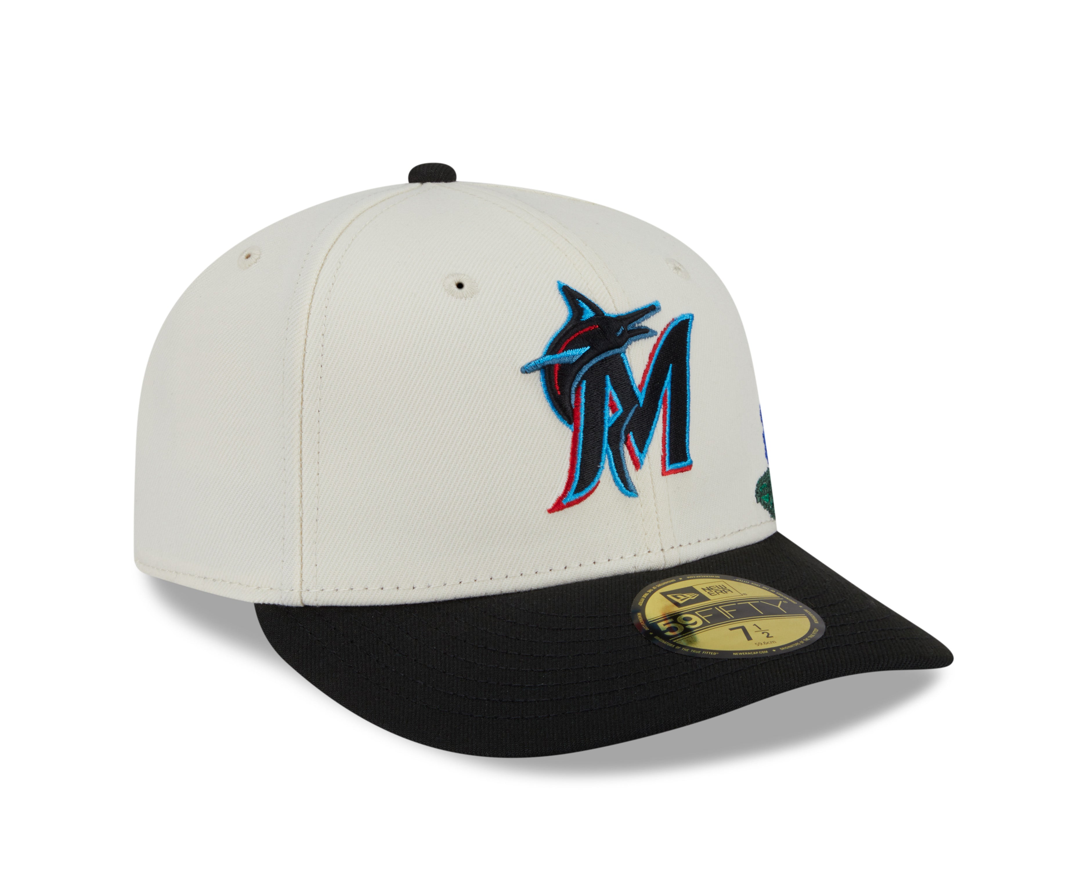 New Era - 59FIFTY Fitted Cap - Miami Marlins - TONAL FLORAL - Chrome - Headz Up 