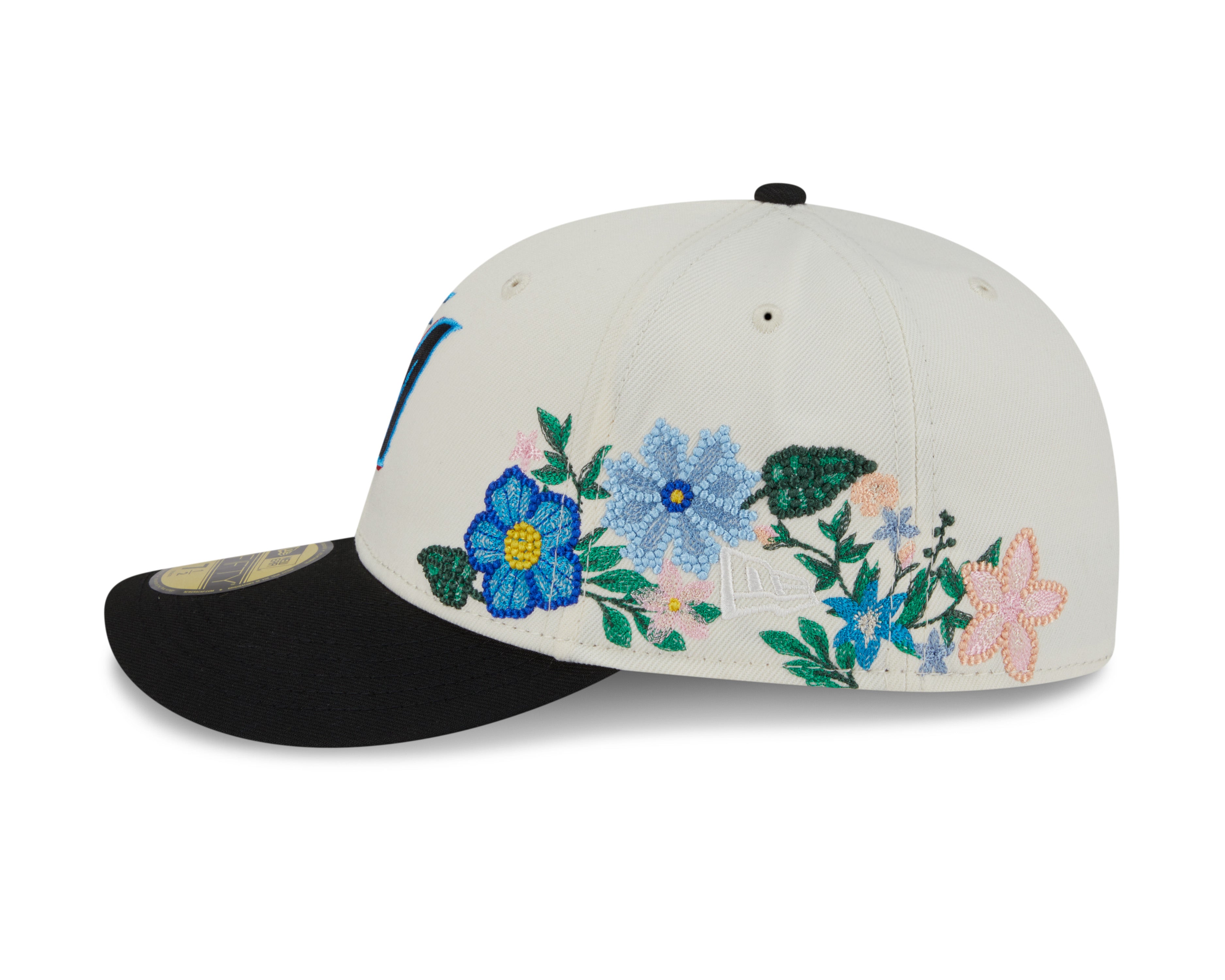 New Era - 59FIFTY Fitted Cap - Miami Marlins - TONAL FLORAL - Chrome - Headz Up 