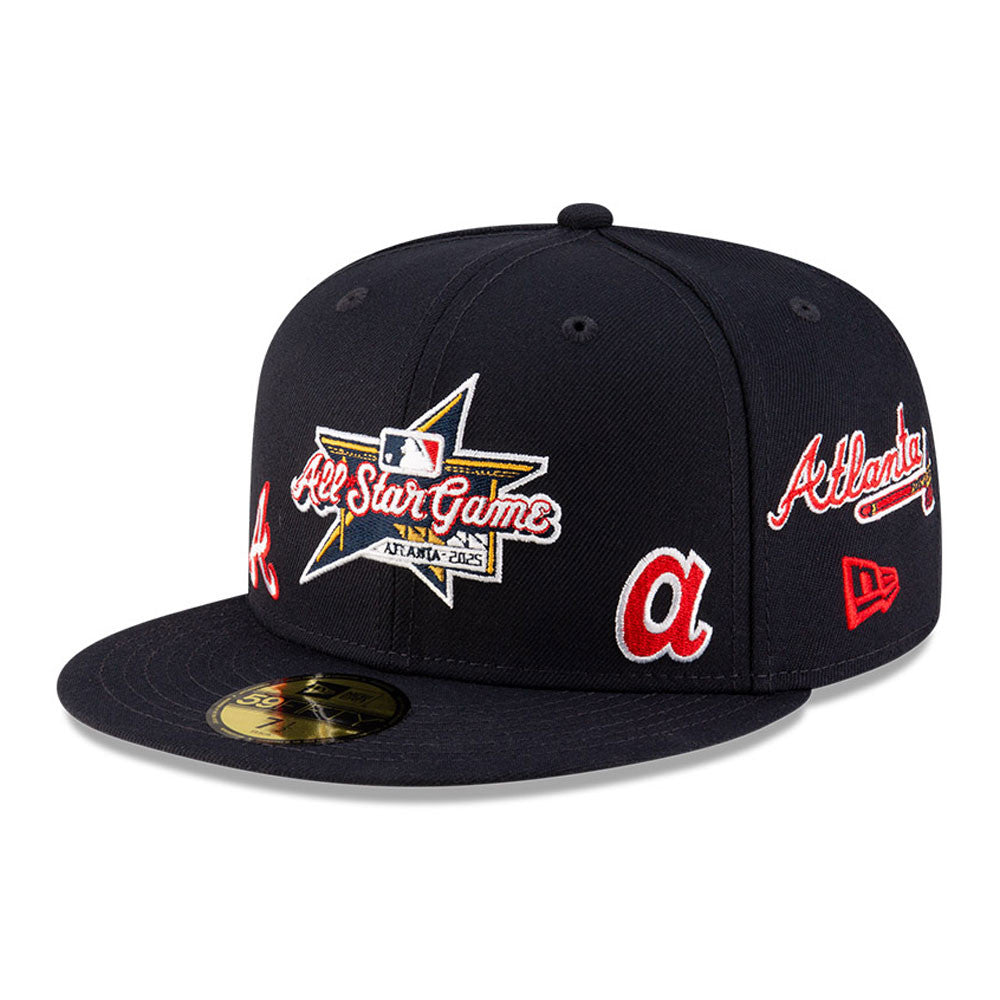 New Era - 59FIFTY Fitted Cap - Atlanta Braves - LOGOS - Navy - Headz Up 