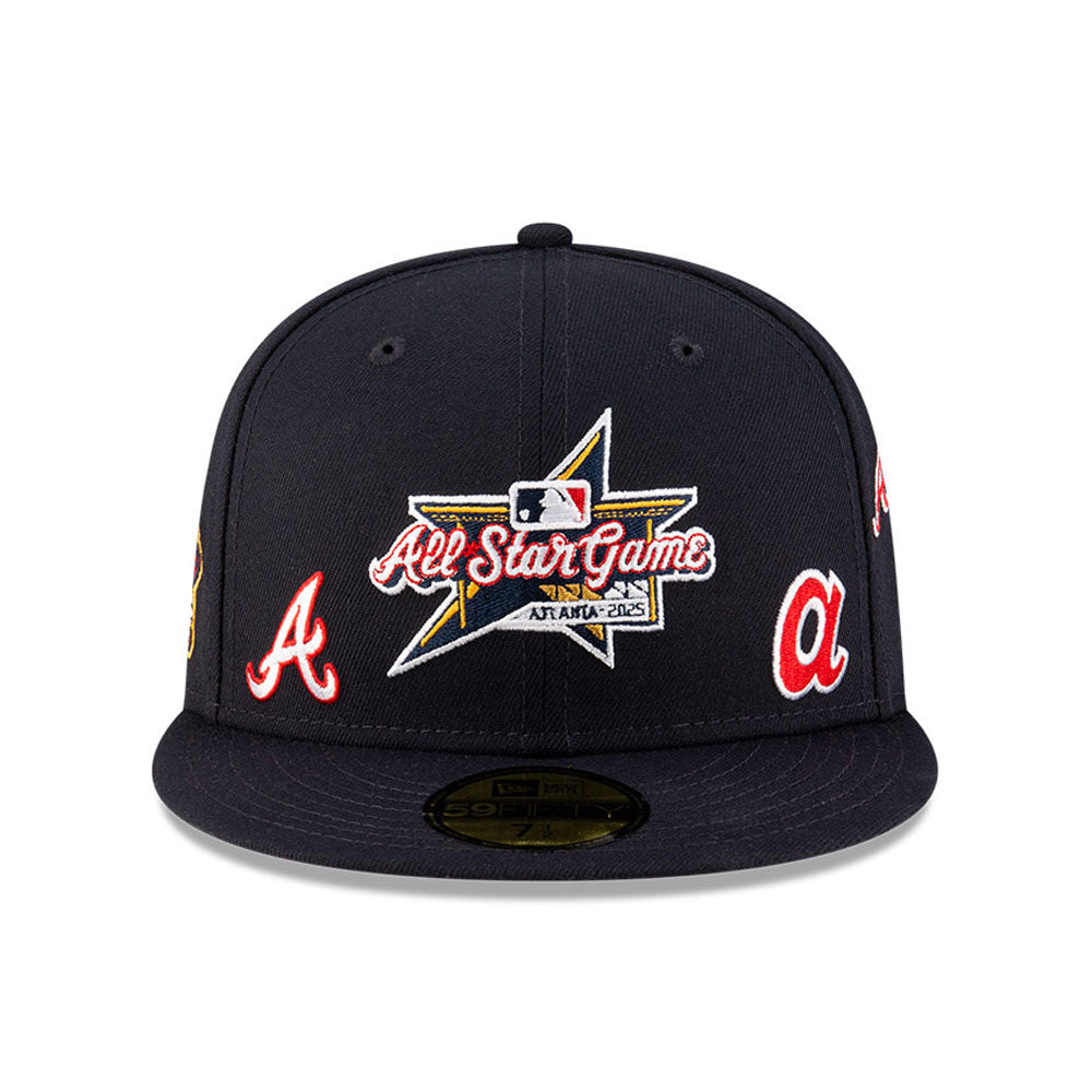 New Era - 59FIFTY Fitted Cap - Atlanta Braves - LOGOS - Navy - Headz Up 