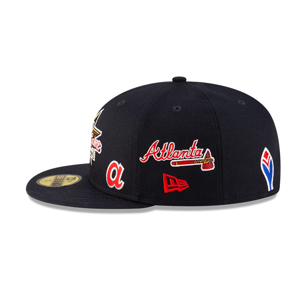 New Era - 59FIFTY Fitted Cap - Atlanta Braves - LOGOS - Navy - Headz Up 