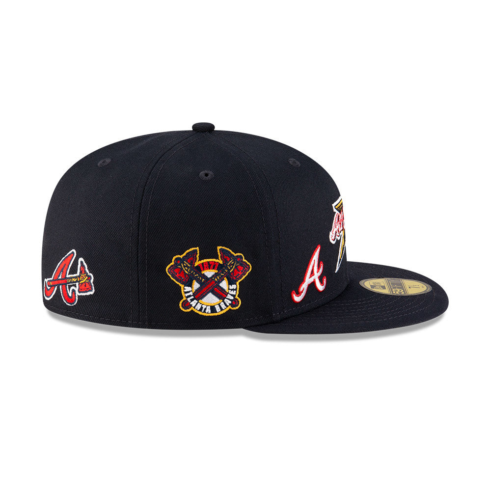 New Era - 59FIFTY Fitted Cap - Atlanta Braves - LOGOS - Navy - Headz Up 