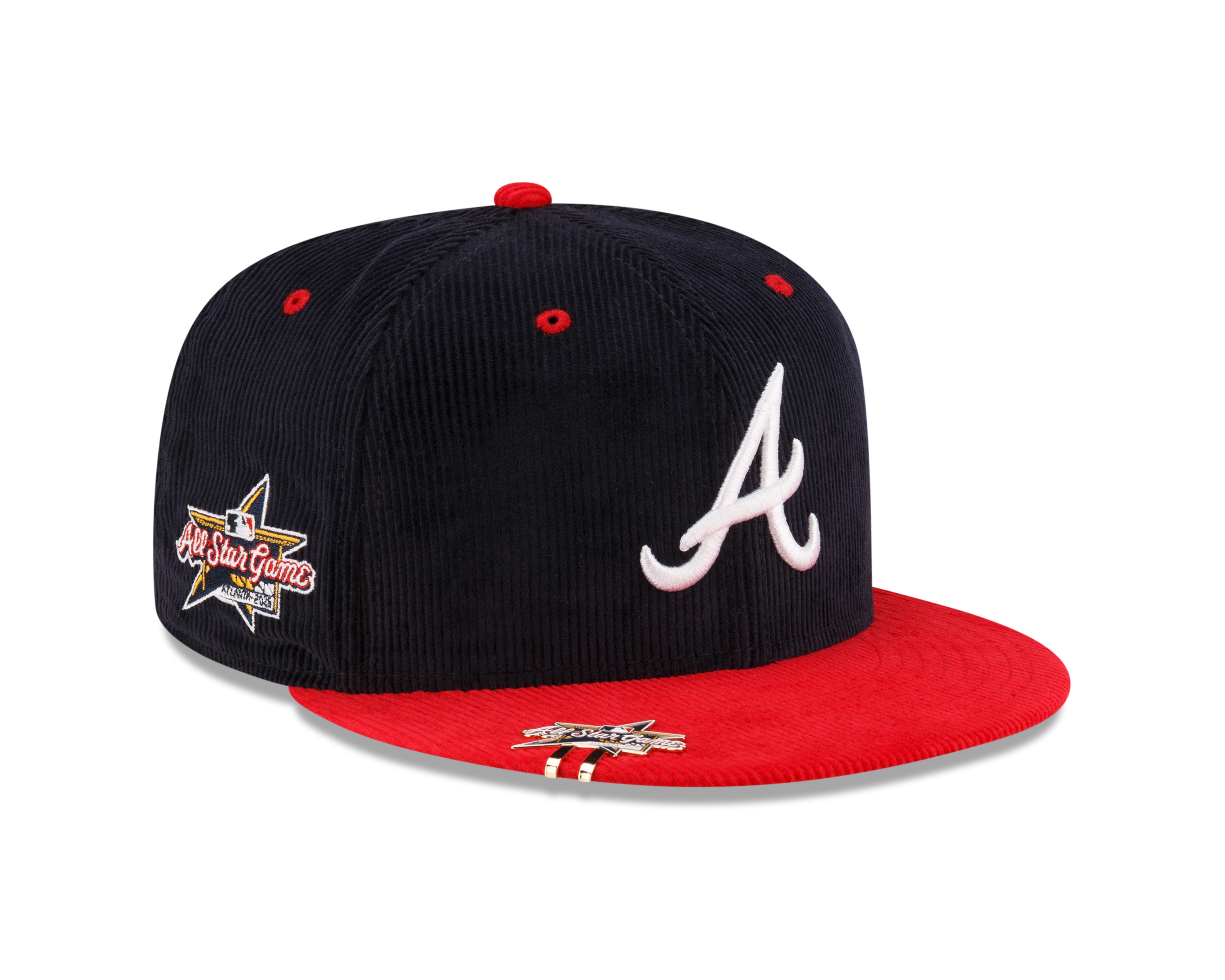 New Era - 59FIFTY Fitted Cap - Atlanta Braves - CLIP CORD - Navy/Red - Headz Up 