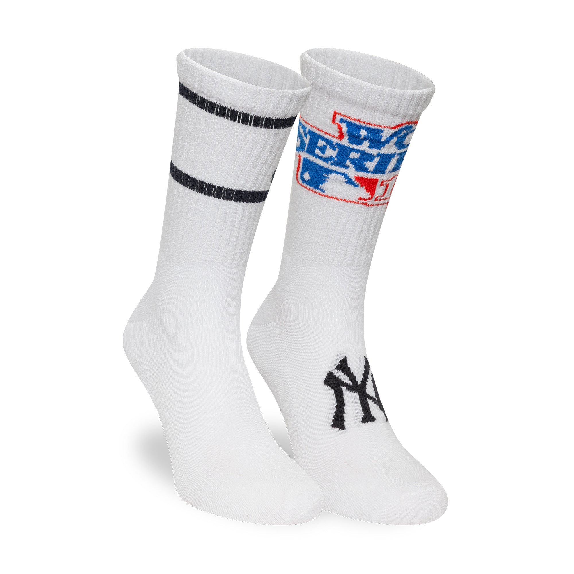 New Era - MLB WS Crew Socks - 2 Pack - New York Yankees - White - Headz Up 