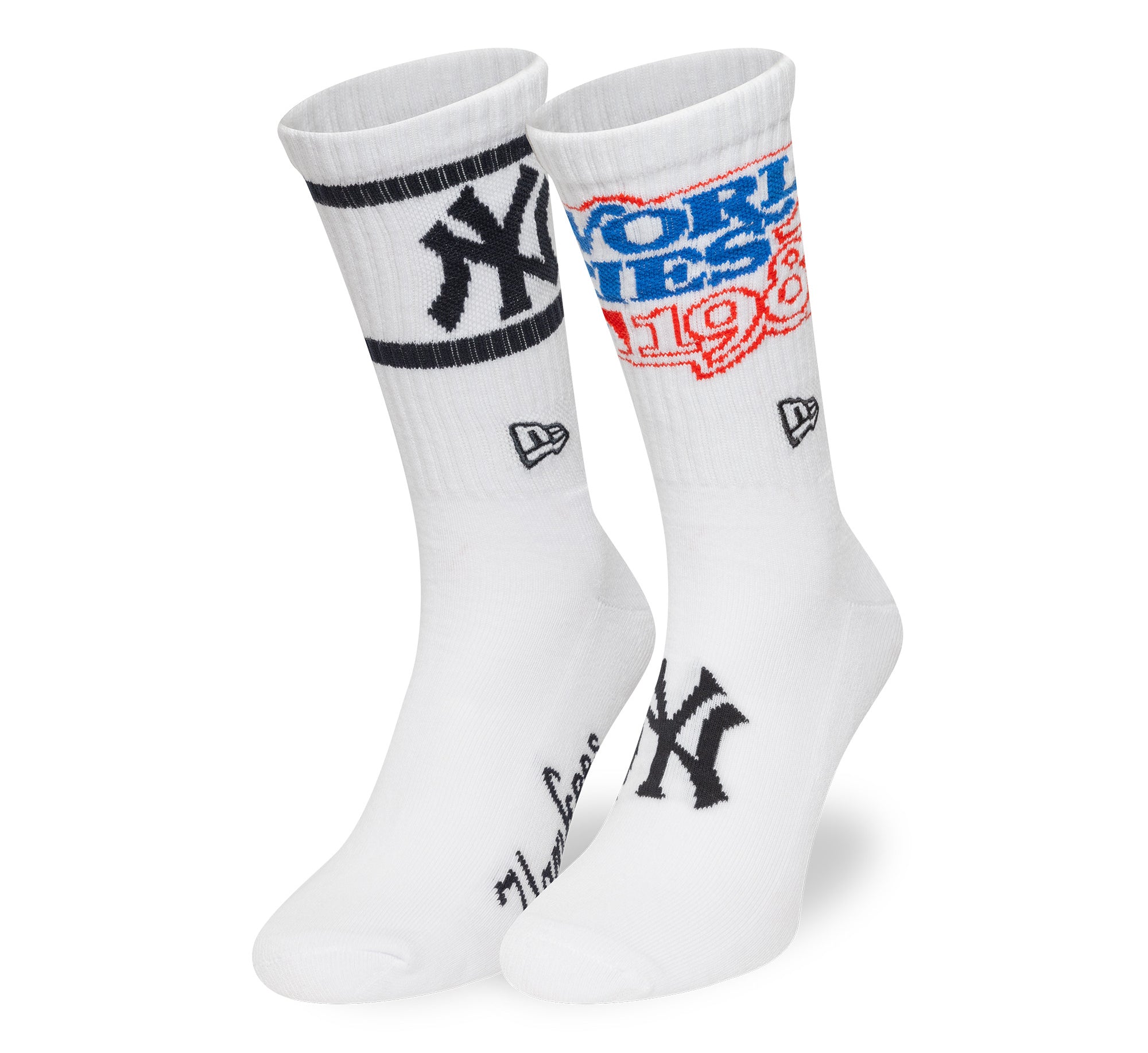 New Era - MLB WS Crew Socks - 2 Pack - New York Yankees - White - Headz Up 