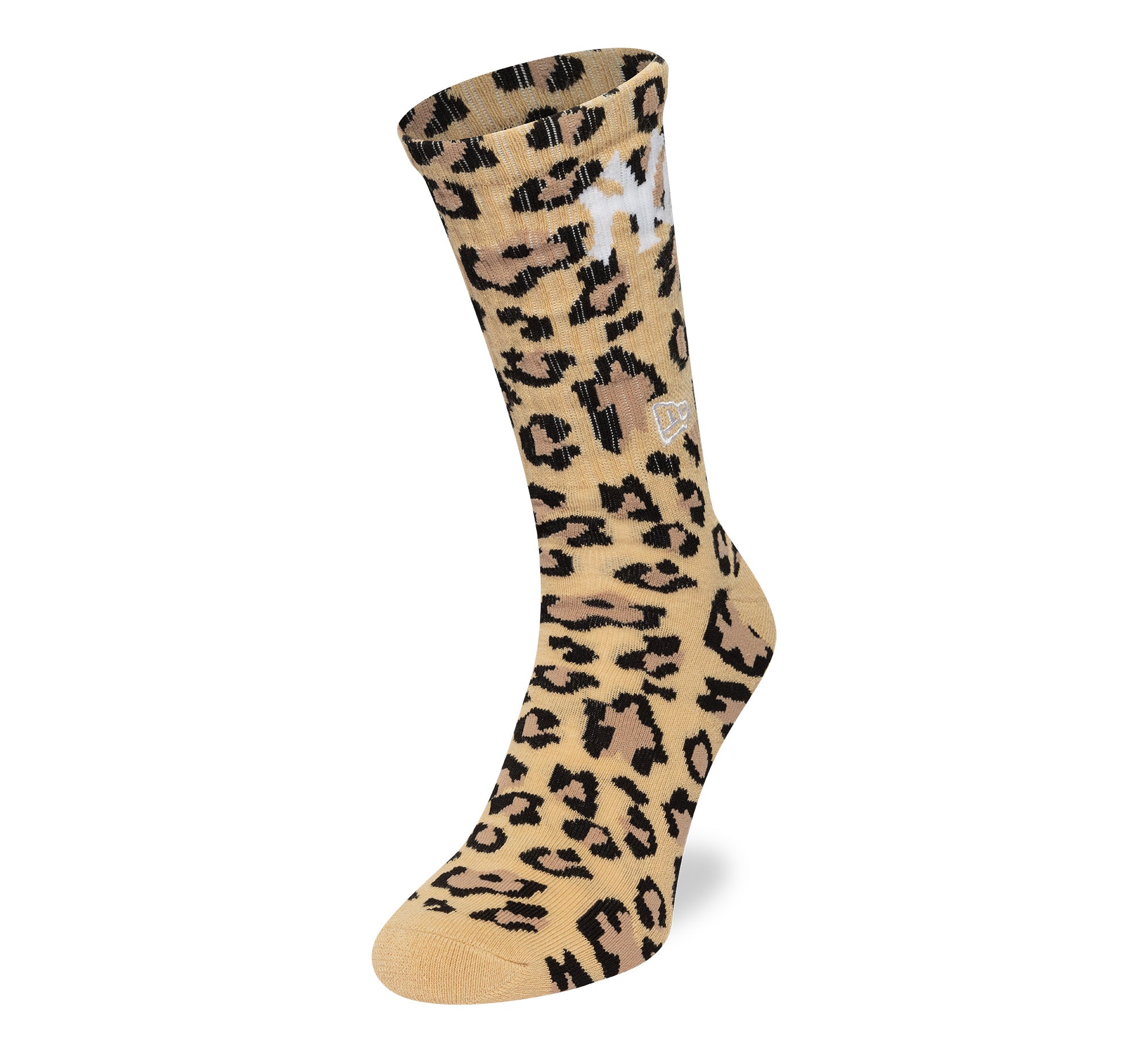 New Era - MLB Leopard Crew Socks - 1 Pack - New York Yankees - Camel - Headz Up 