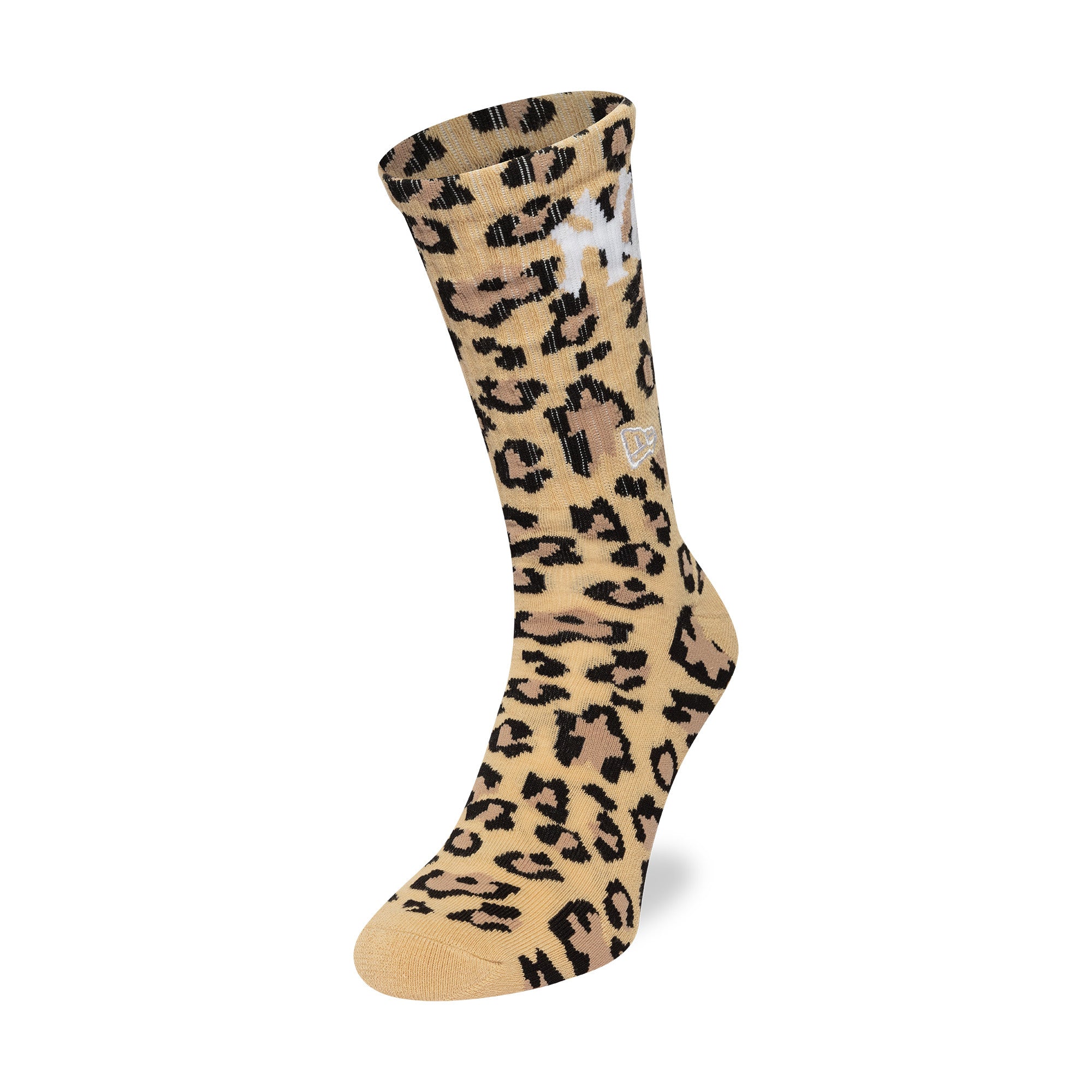 New Era - MLB Leopard Crew Socks - 1 Pack - New York Yankees - Camel - Headz Up 