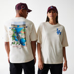 New Era - MLB Baseball Graphic OS Tee - Los Angeles Dodgers - Light beige - Headz Up 
