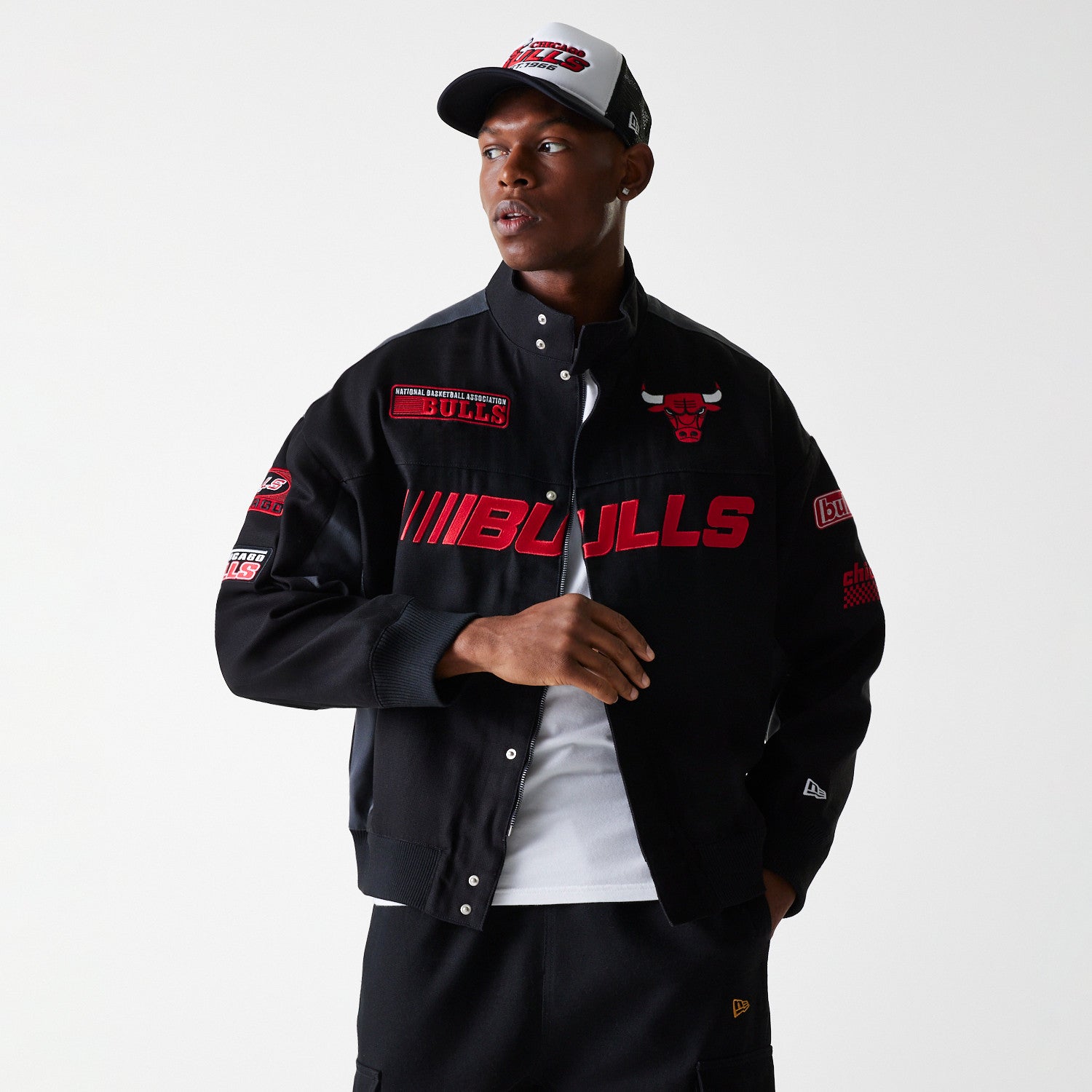 New Era - NBA MOTORSPORT Jacket - Chicago Bulls - Black - Headz Up 