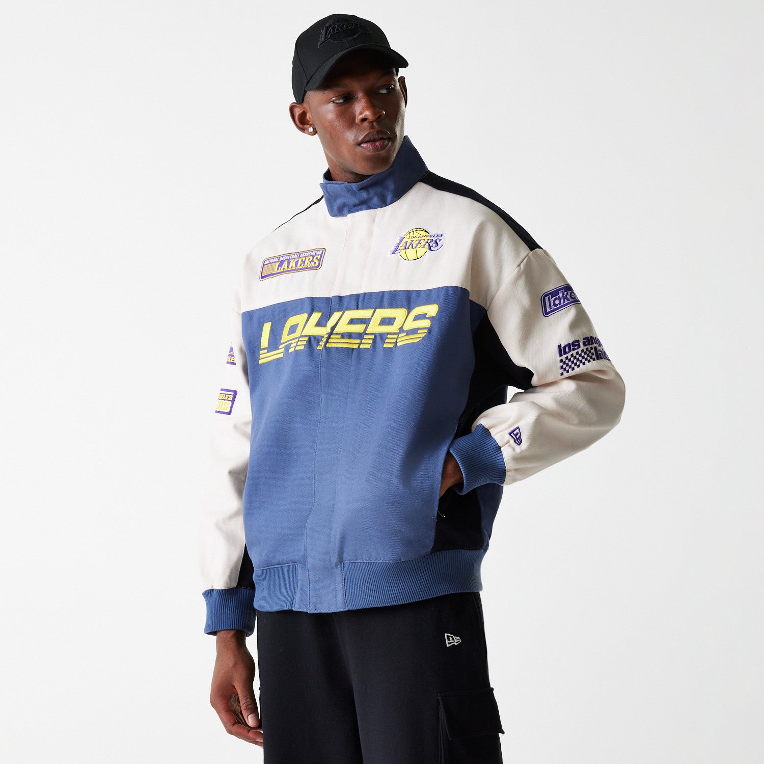 New Era - NBA MOTORSPORT Jacket - Los Angeles Lakers - Dark Blue - Headz Up 