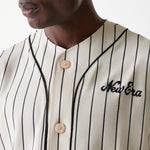 New Era - NE PINSTRIPE JERSEY TEE - Light Beige - Headz Up 