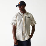 New Era - NE PINSTRIPE JERSEY TEE - Light Beige - Headz Up 