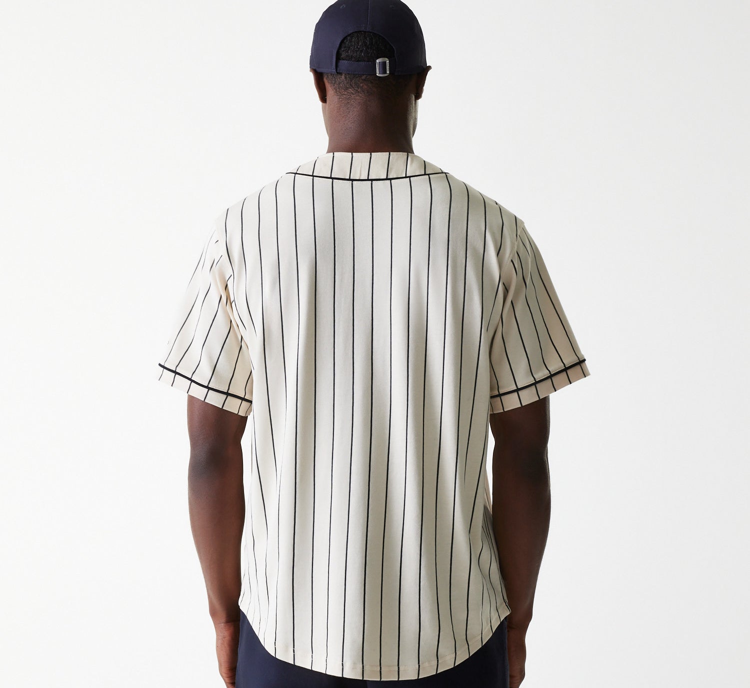 New Era - NE PINSTRIPE JERSEY TEE - Light Beige - Headz Up 