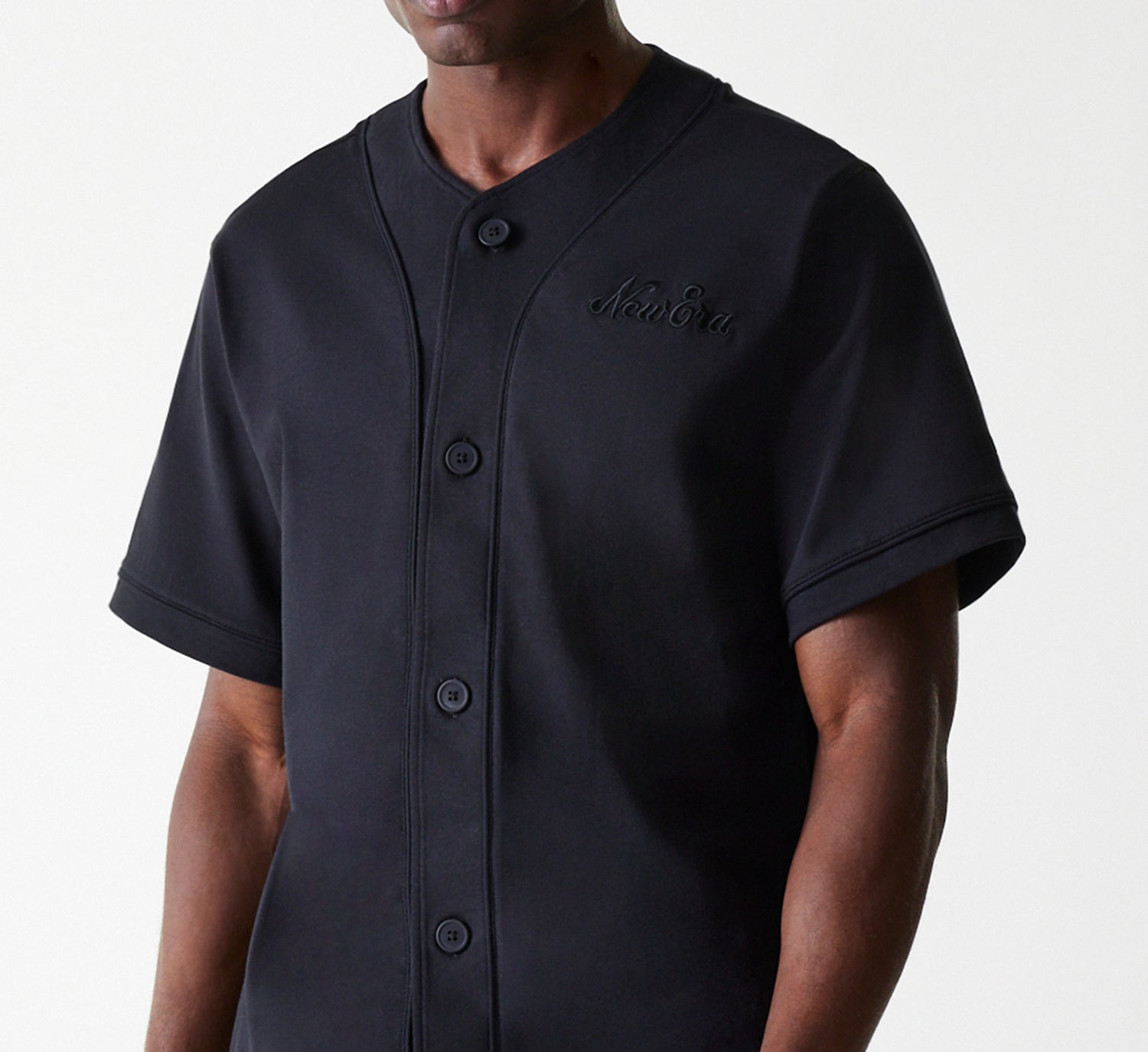 New Era - NE PINSTRIPE JERSEY TEE - Black - Headz Up 