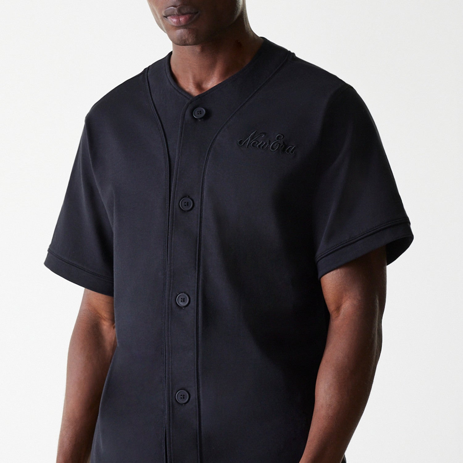 New Era - NE PINSTRIPE JERSEY TEE - Black - Headz Up 