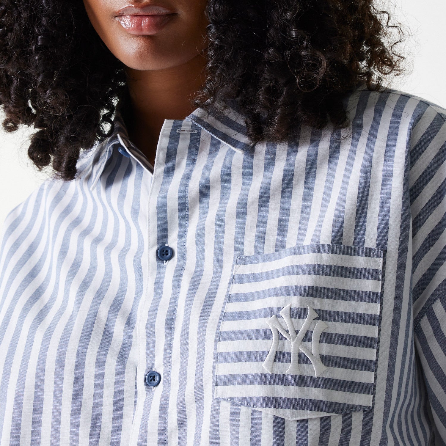 New Era - WMNS MLB STRIPE SHIRT - New York Yankees - Blue - Headz Up 