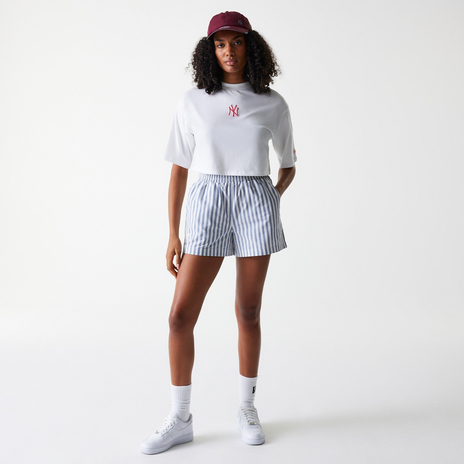 New Era - WMNS MLB STRIPE SHORT - New York Yankees - Blue - Headz Up 