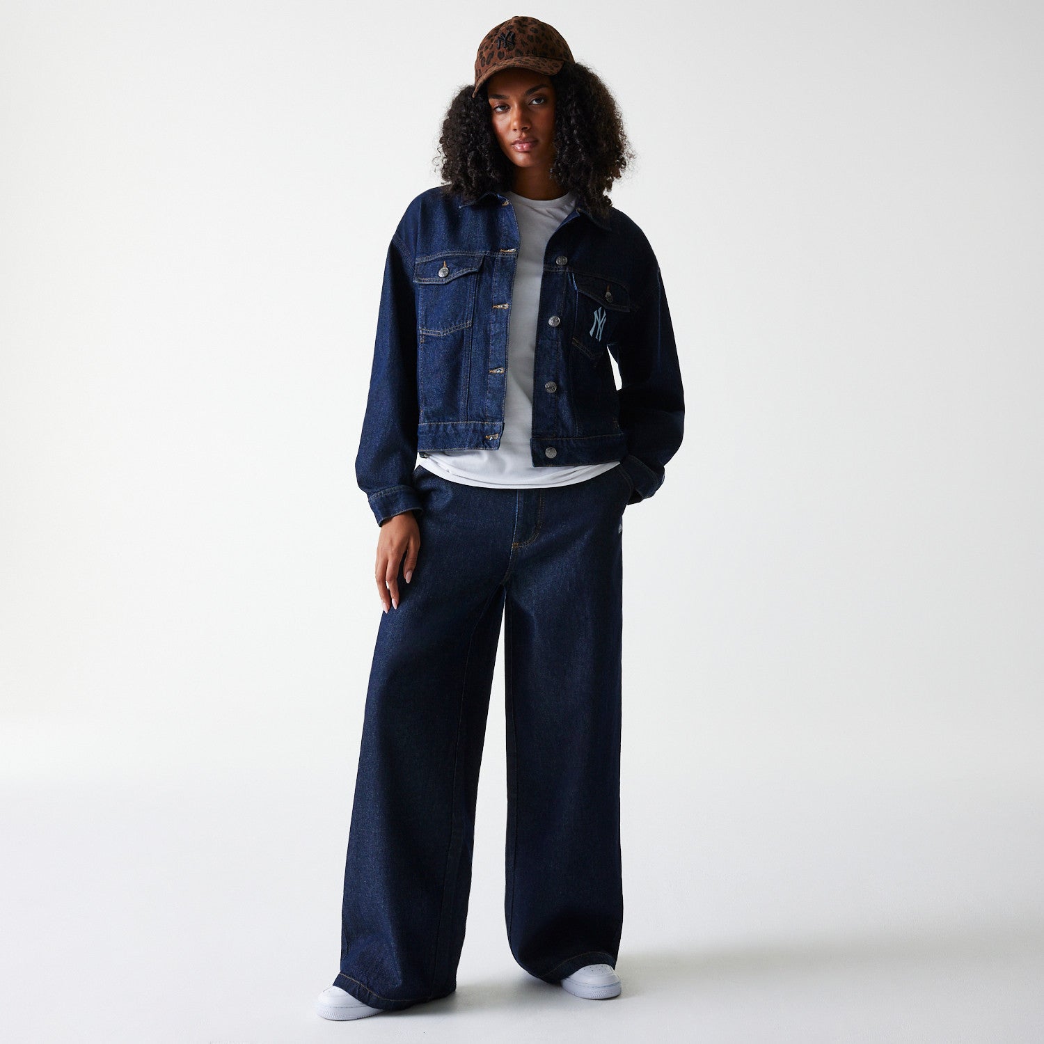 New Era - WMNS MLB WIDE LEG DENIM PANT - NEW YORK YANKEES - DK Blue - Headz Up 