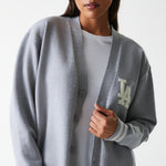New Era - MLB KNIT CARDIGAN - Los Angeles Dodgers - Grey Med - Headz Up 