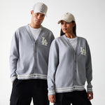 New Era - MLB KNIT CARDIGAN - Los Angeles Dodgers - Grey Med - Headz Up 